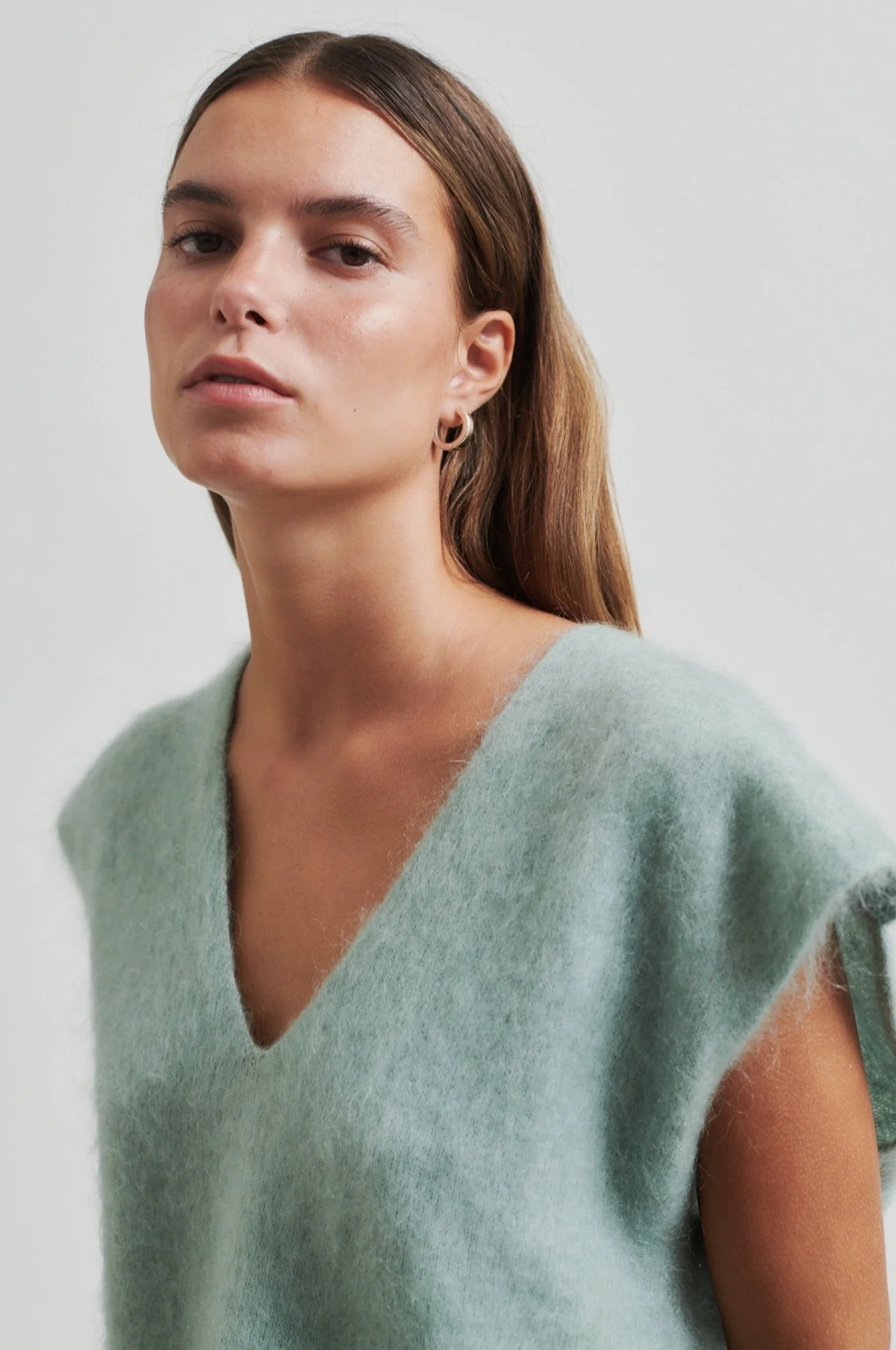 Camryn Knit Vest Slate Green - Image 4