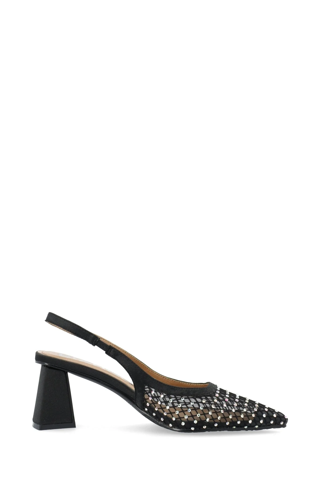 Biamaralyn Slingback Rhinestone Mesh Black - Image 4