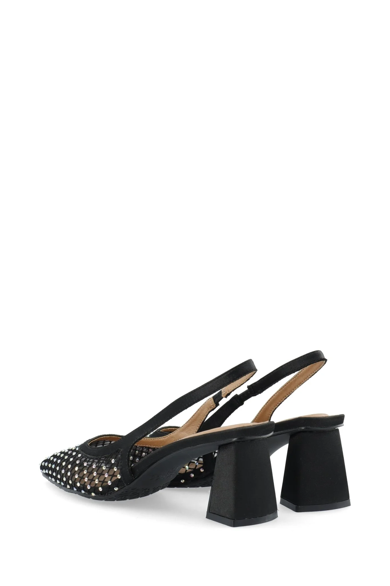 Biamaralyn Slingback Rhinestone Mesh Black - Image 7