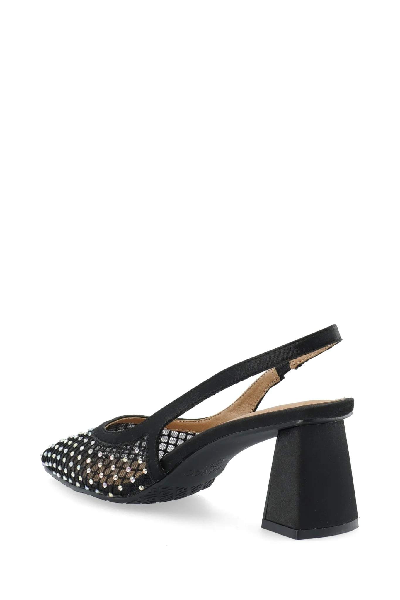 Biamaralyn Slingback Rhinestone Mesh Black - Image 9