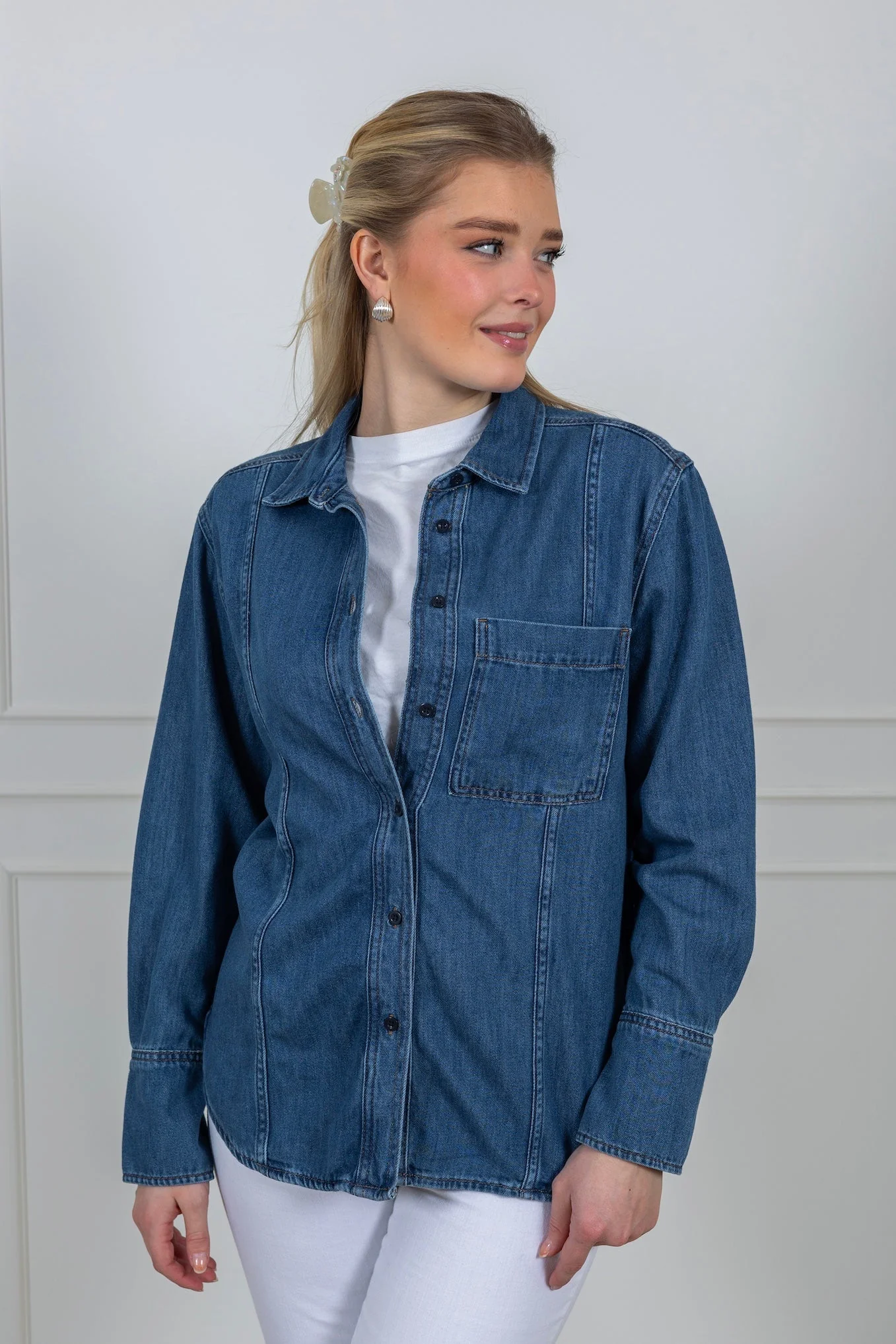 Sophinaiw Classic Shirt Washed Denim - Image 3