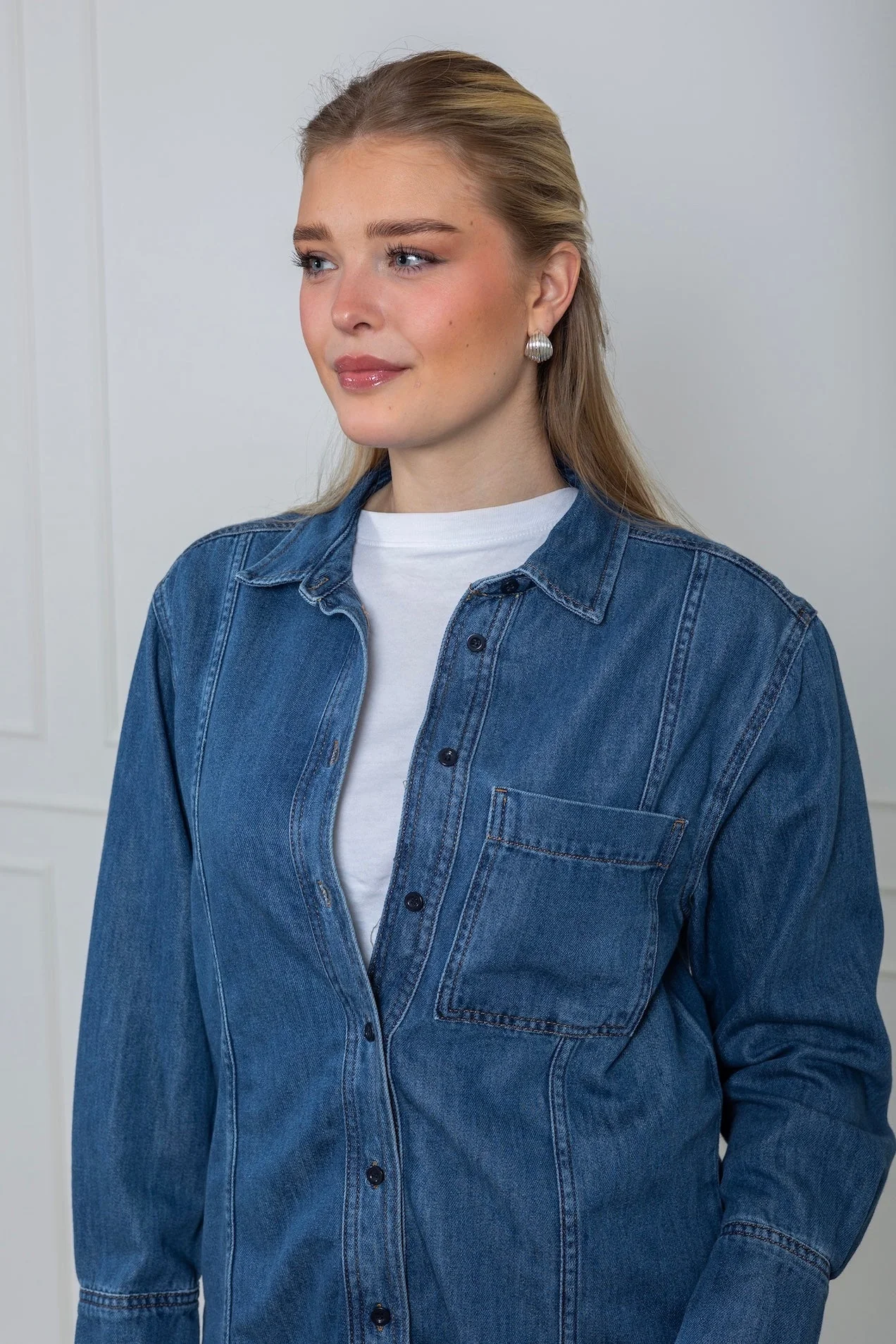Sophinaiw Classic Shirt Washed Denim - Image 5
