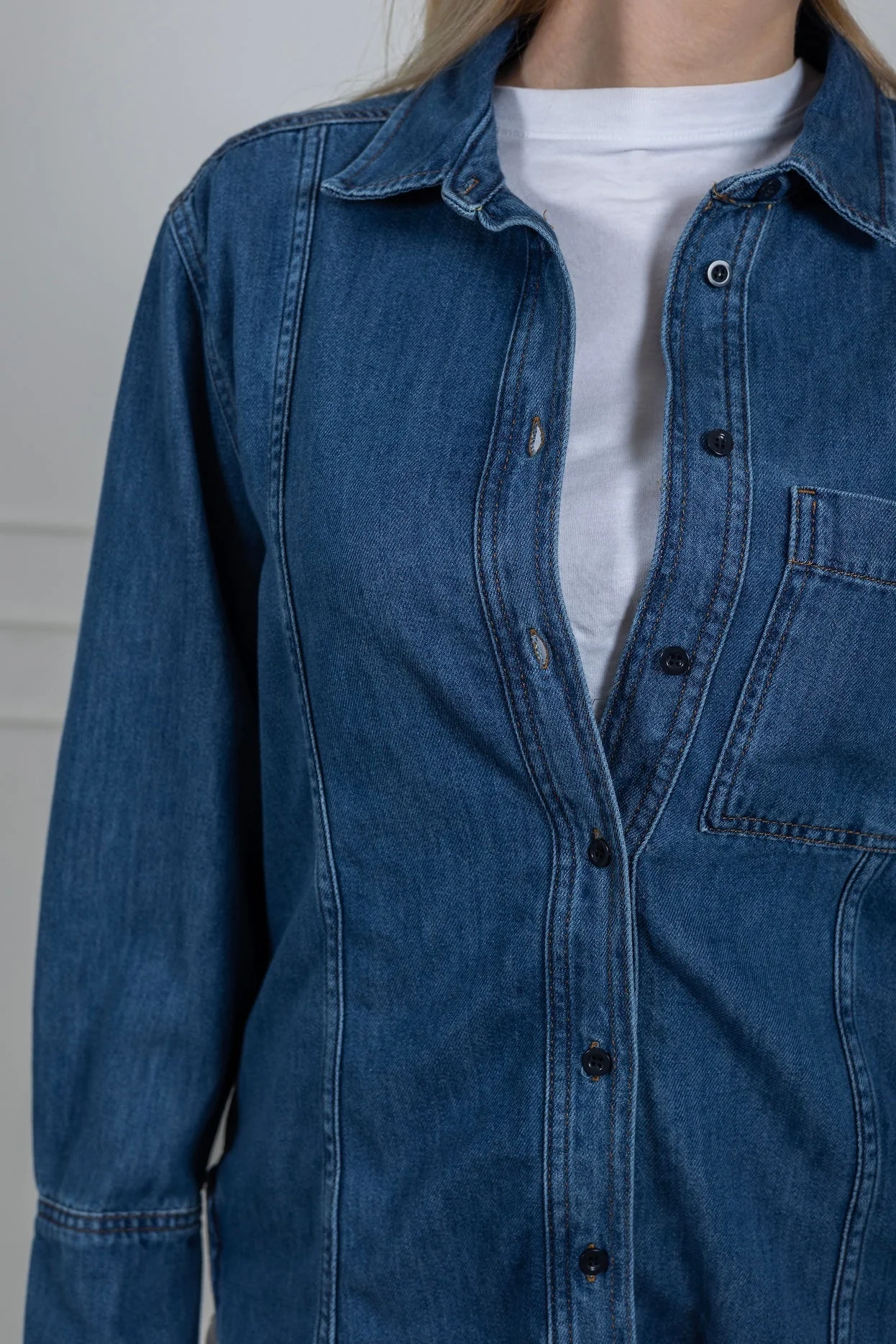 Sophinaiw Classic Shirt Washed Denim - Image 6