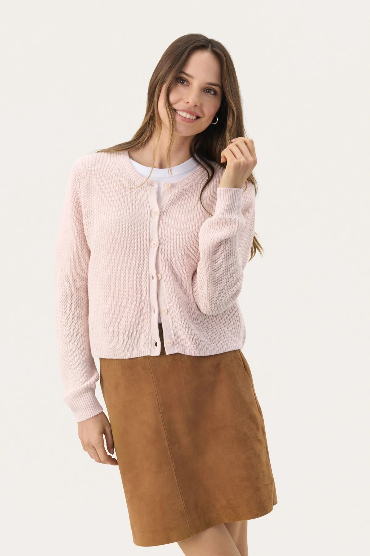 Gigiapw Cardigan Mauve Chalk - Image 3
