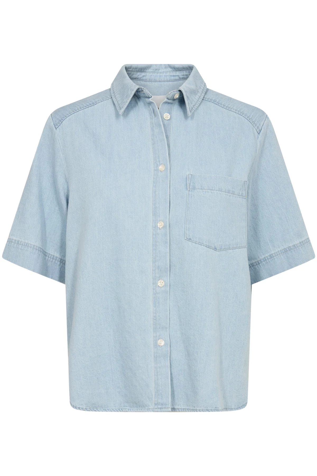 Niclapw Shirt Whiteish Blue Denim