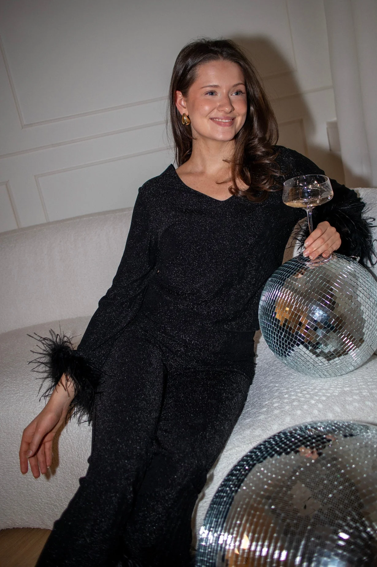 Peach Blouse Black Glitter - Image 3