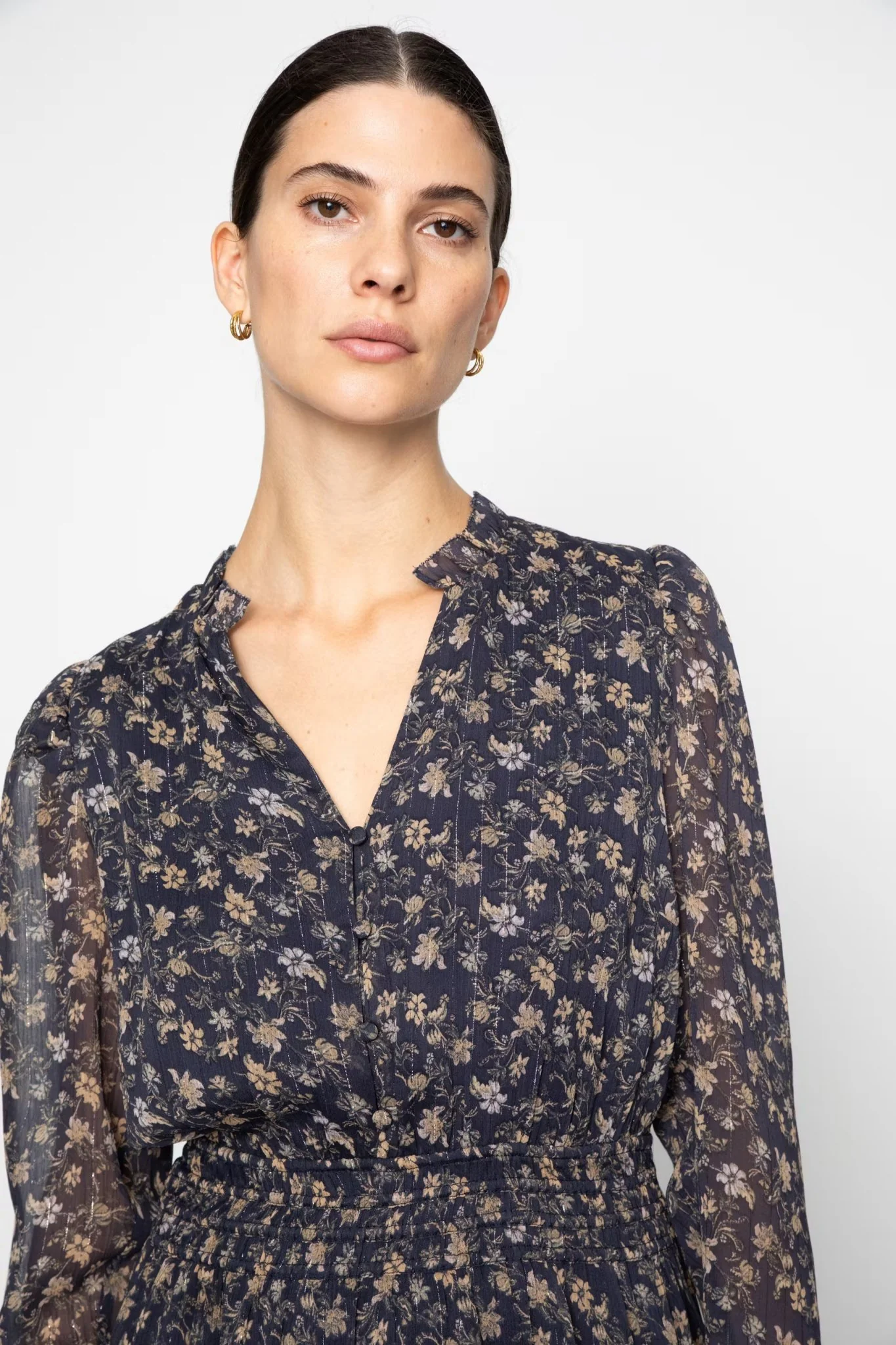 Eira Dress Navy Dahlia Print - Image 10