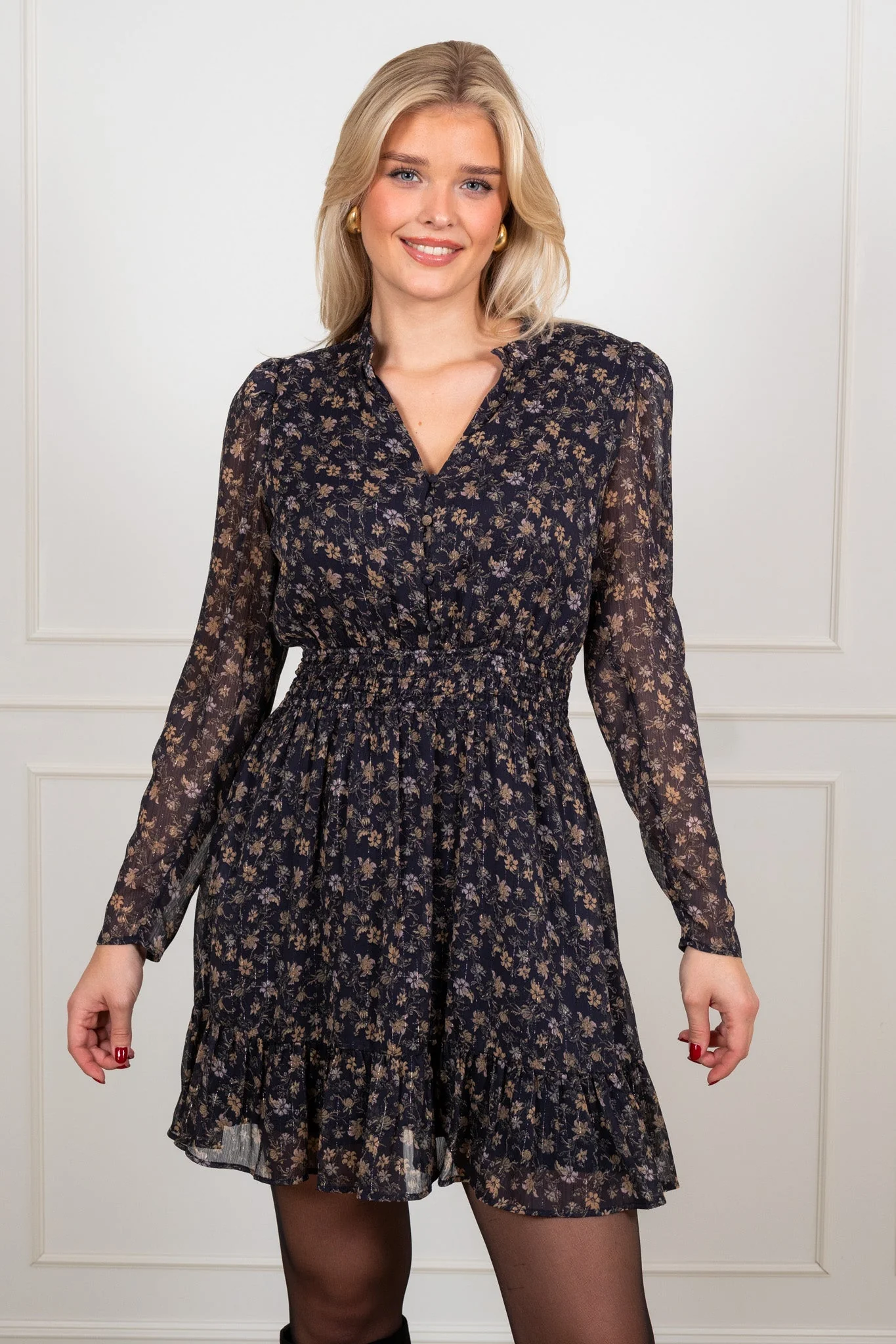 Eira Dress Navy Dahlia Print - Image 2