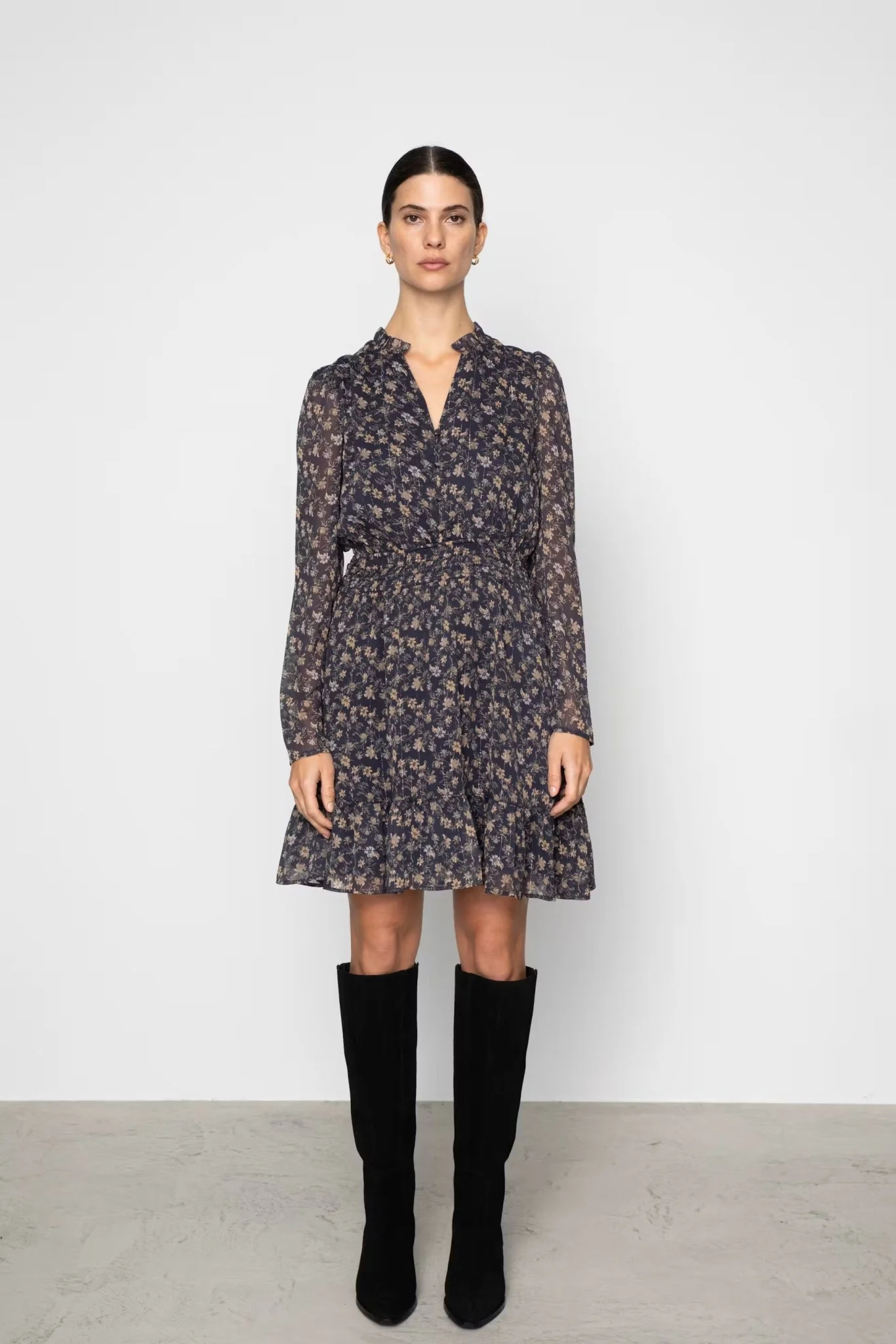 Eira Dress Navy Dahlia Print - Image 7