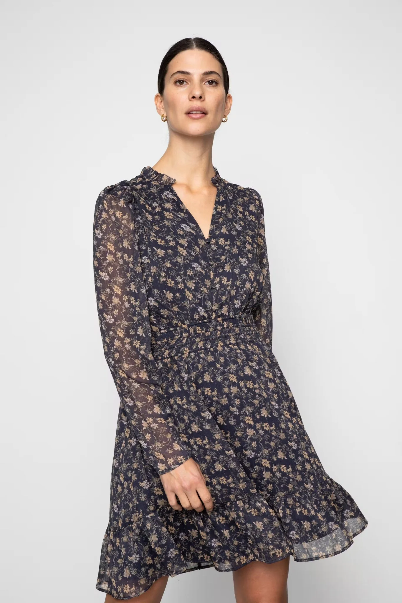 Eira Dress Navy Dahlia Print - Image 8