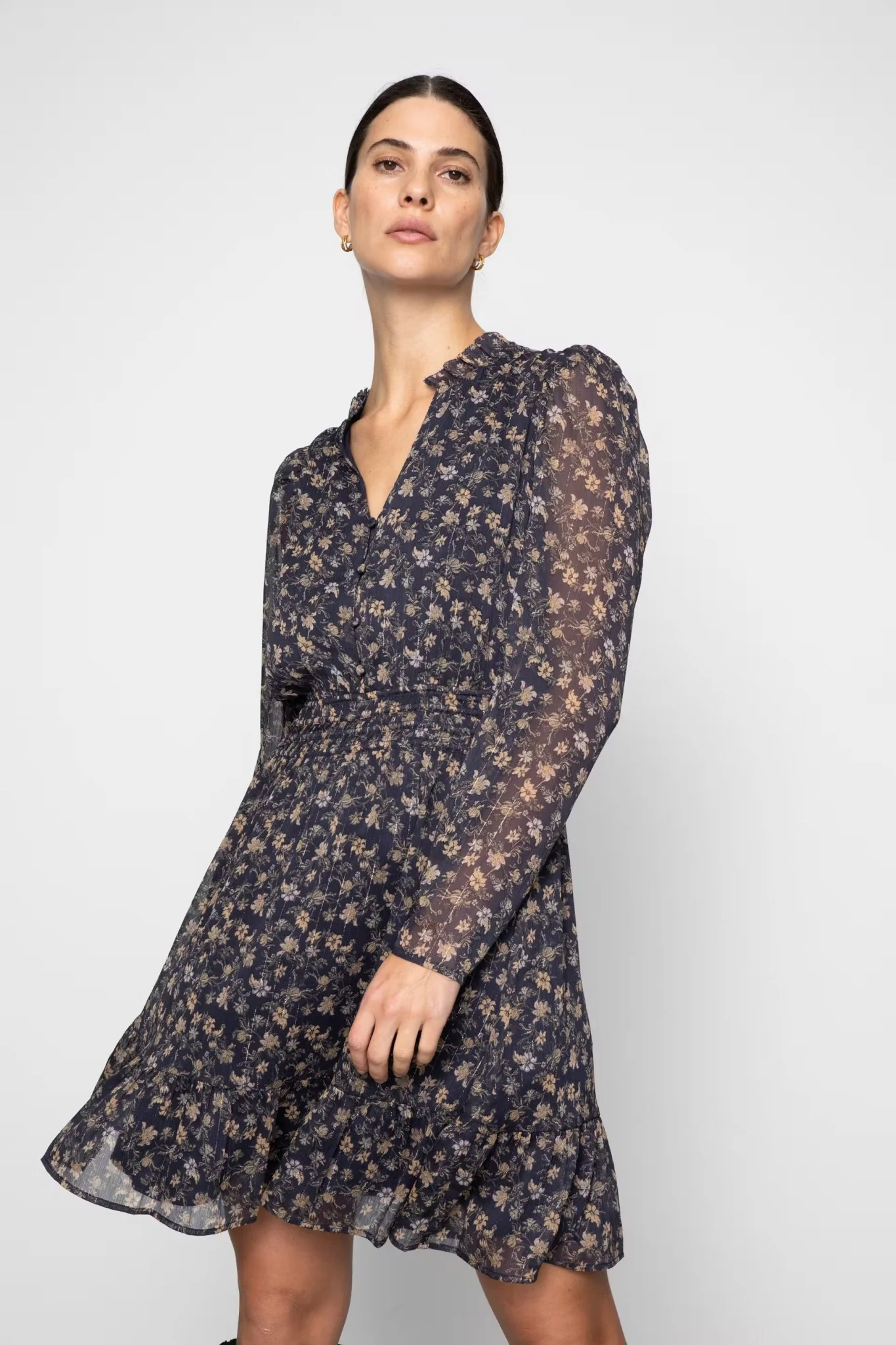 Eira Dress Navy Dahlia Print - Image 9