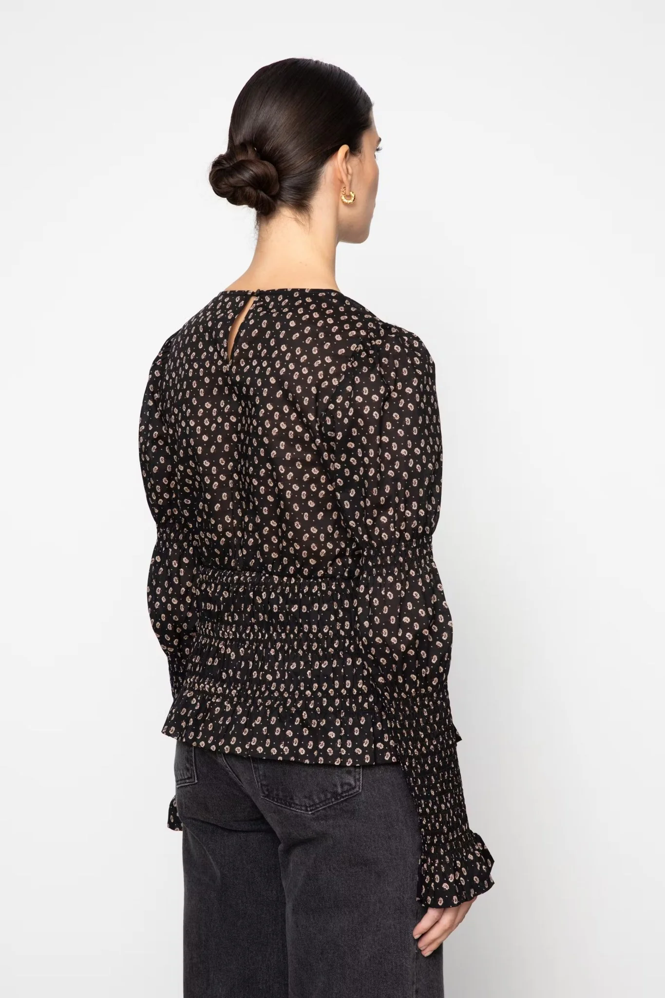 Elsa Top Taupe Flower Print - Image 10