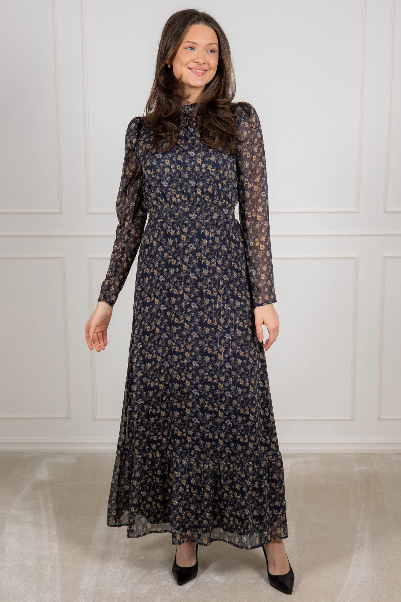 Nora Dress Navy Dahlia Print - Image 3