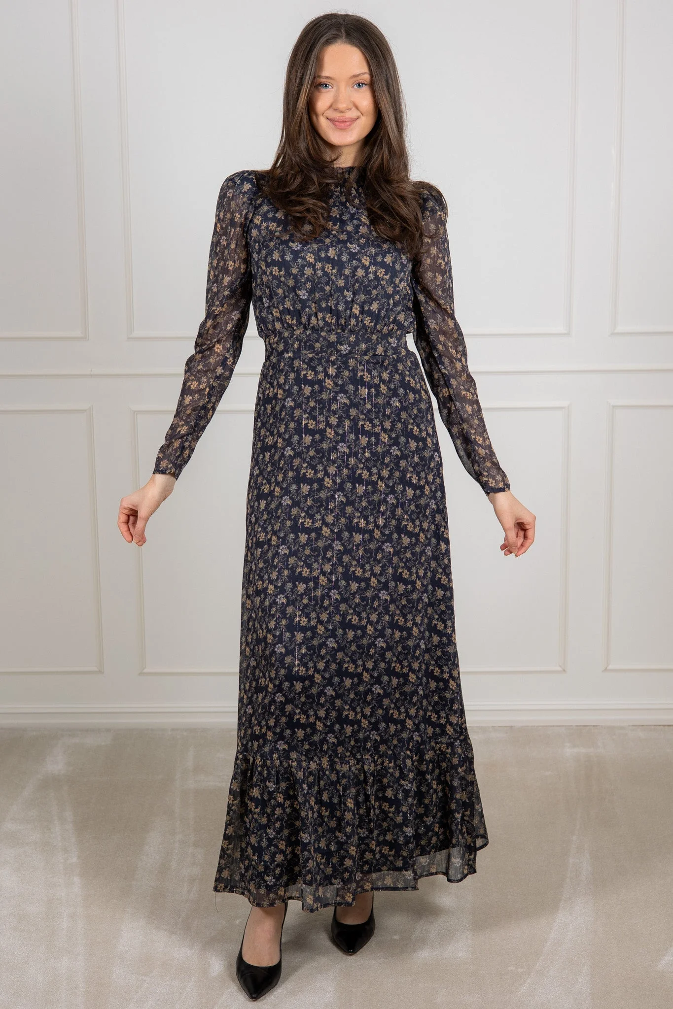 Nora Dress Navy Dahlia Print - Image 4