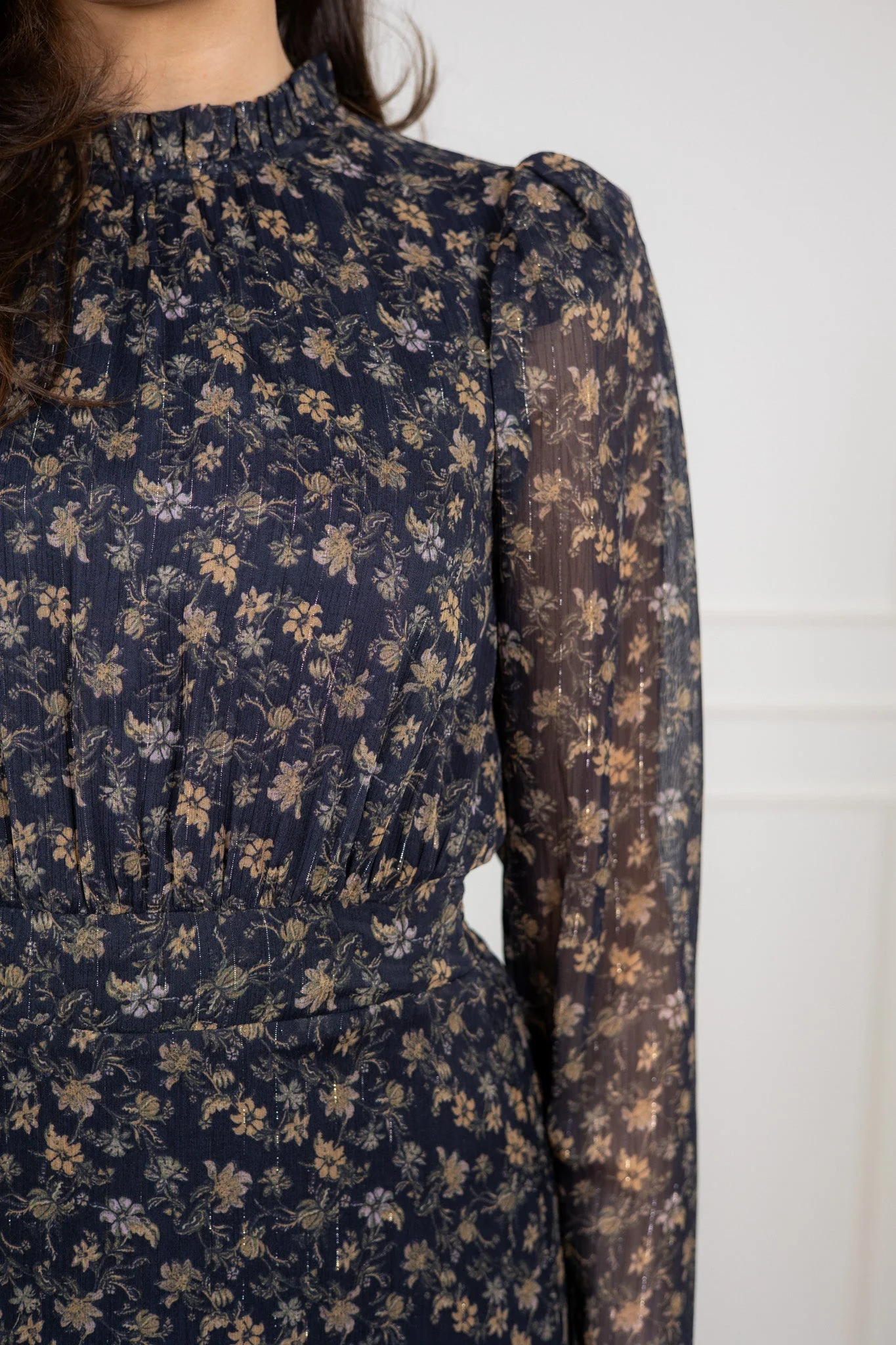 Nora Dress Navy Dahlia Print - Image 6
