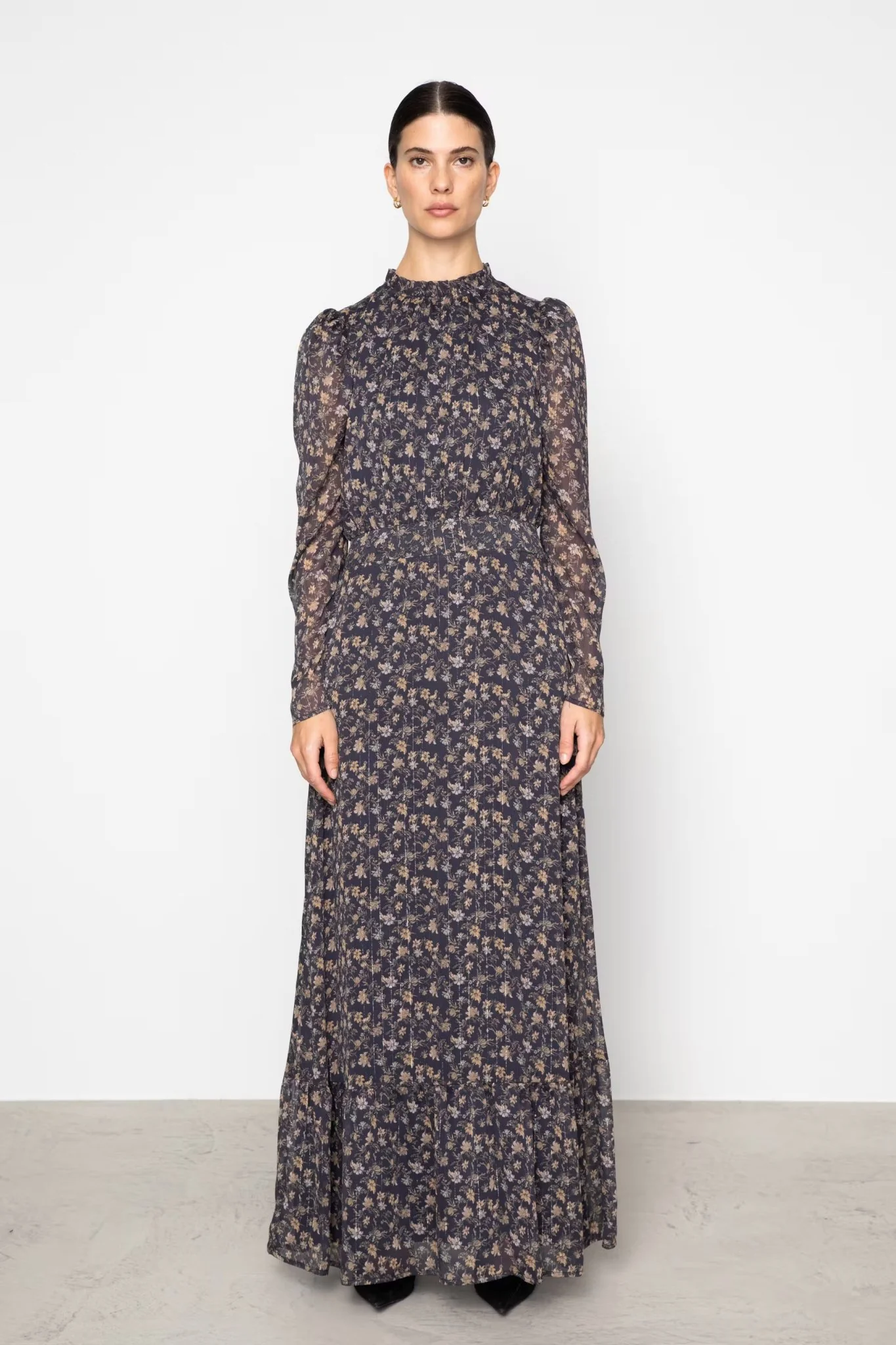 Nora Dress Navy Dahlia Print - Image 8