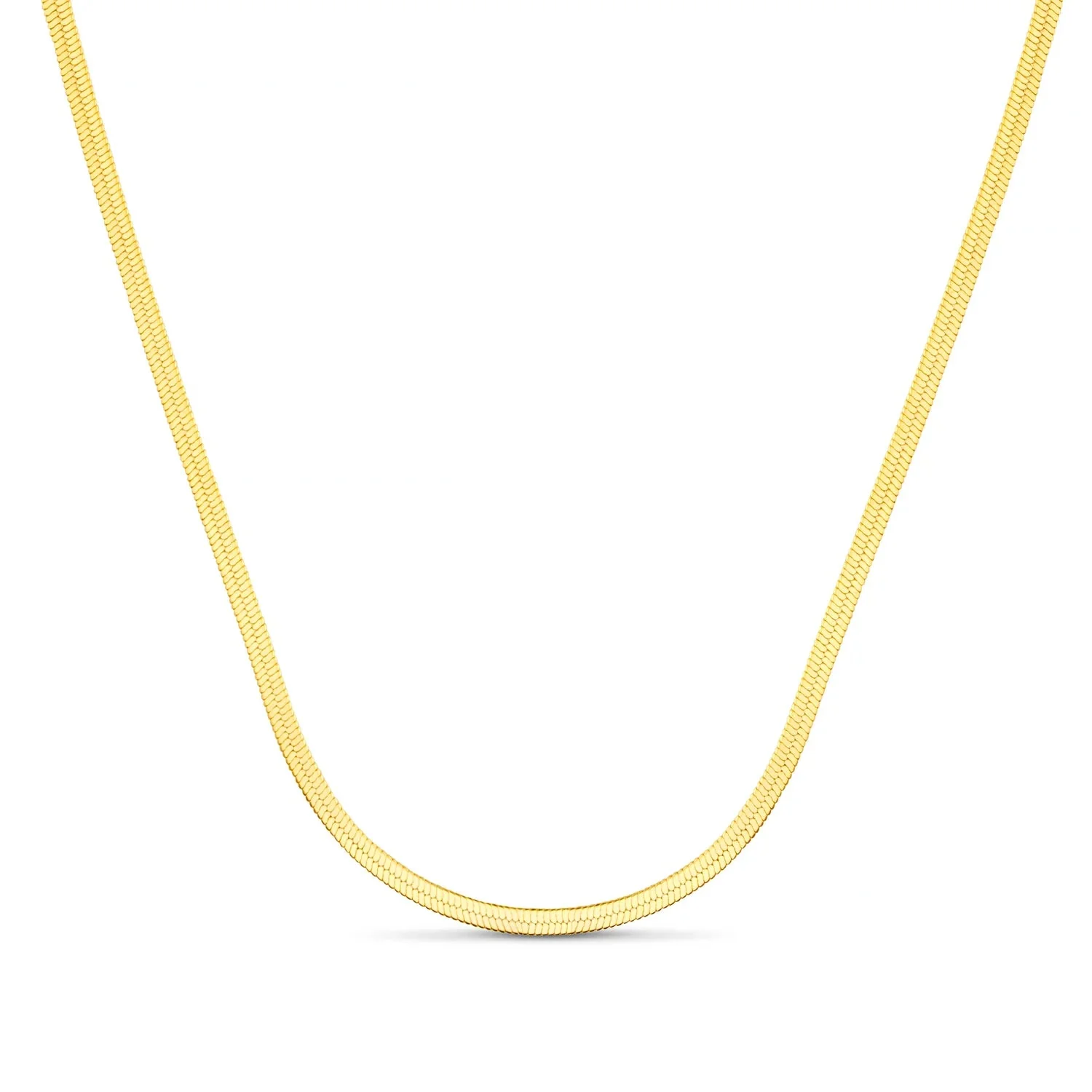 Flat Snake Chain Necklace 15" Pale Gold - Image 6