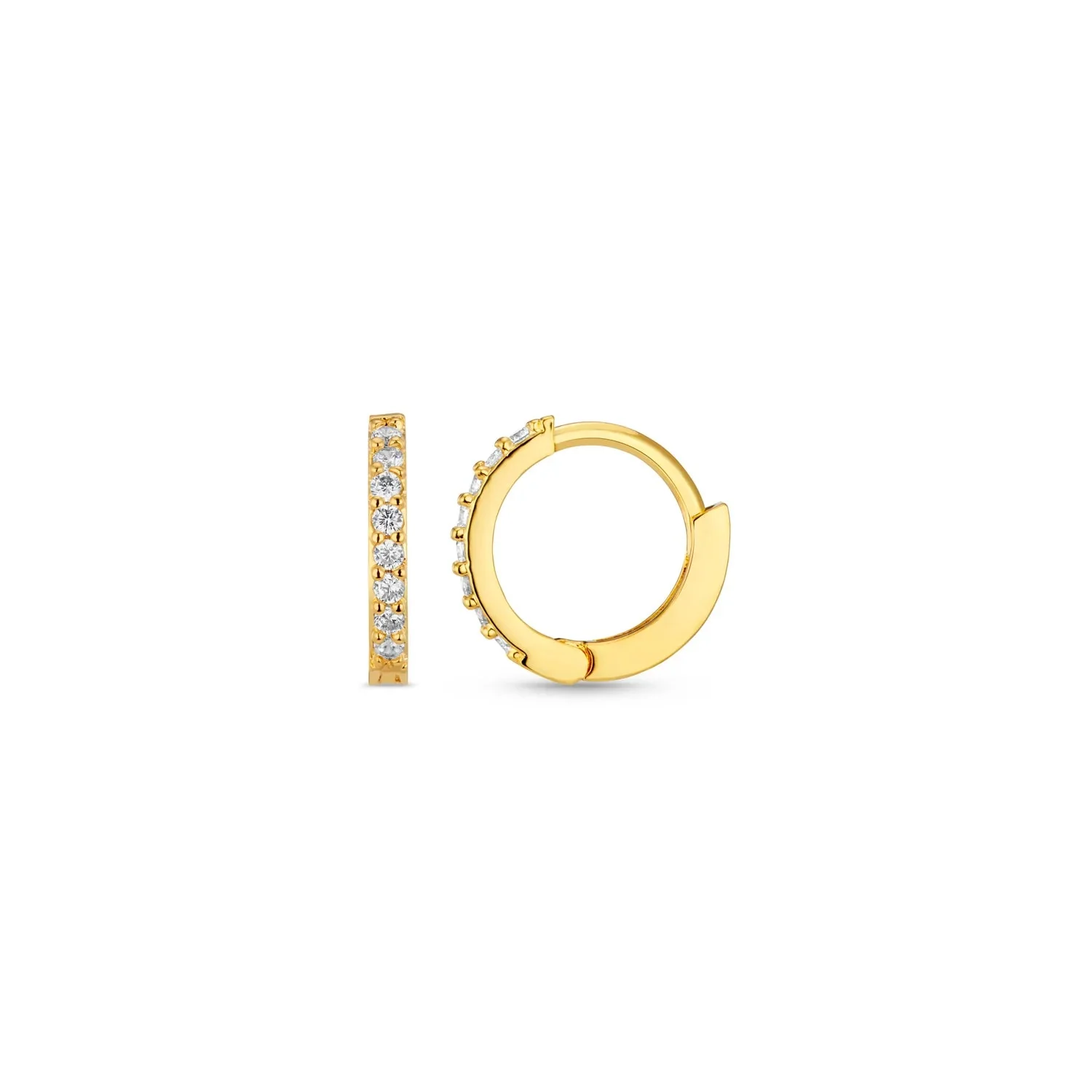 Pave Mini Micro Hoop Pale Gold