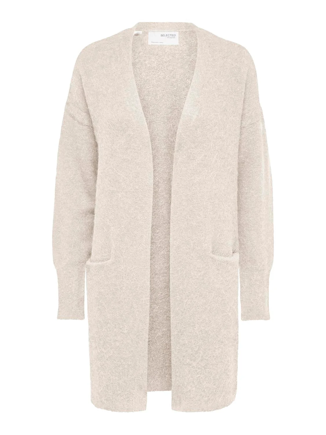 Lulu New Ls Knit Long Cardigan Birch Melange - Image 2