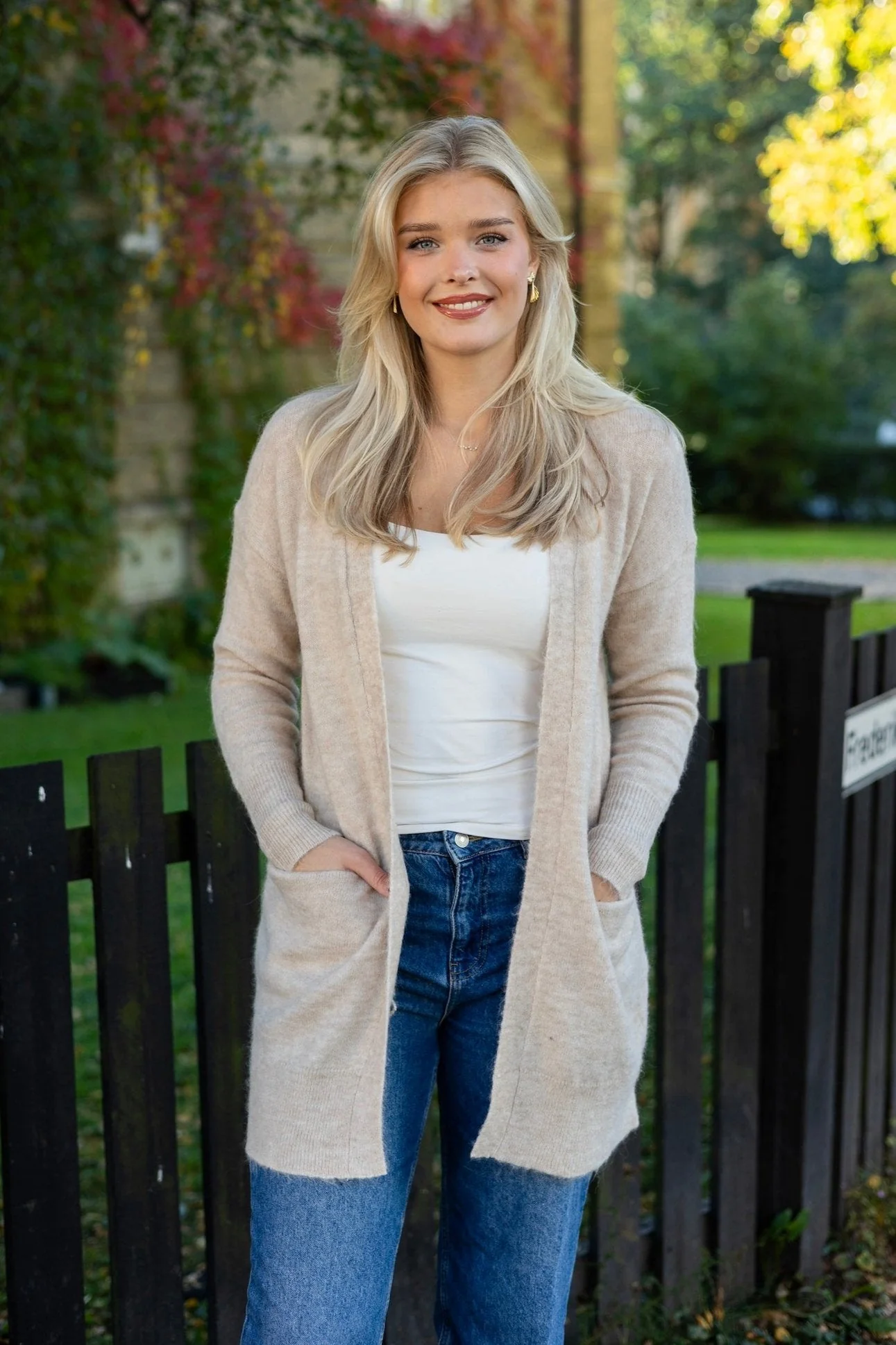 Lulu New Ls Knit Long Cardigan Birch Melange - Image 6