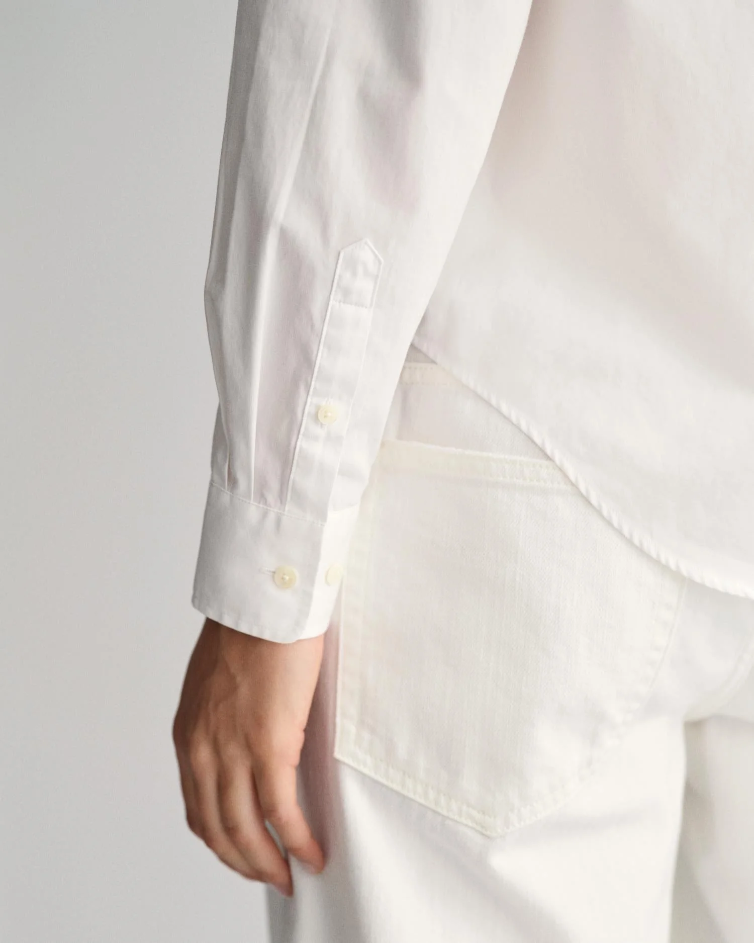 Regular Fit Poplin Shirt White - Image 3