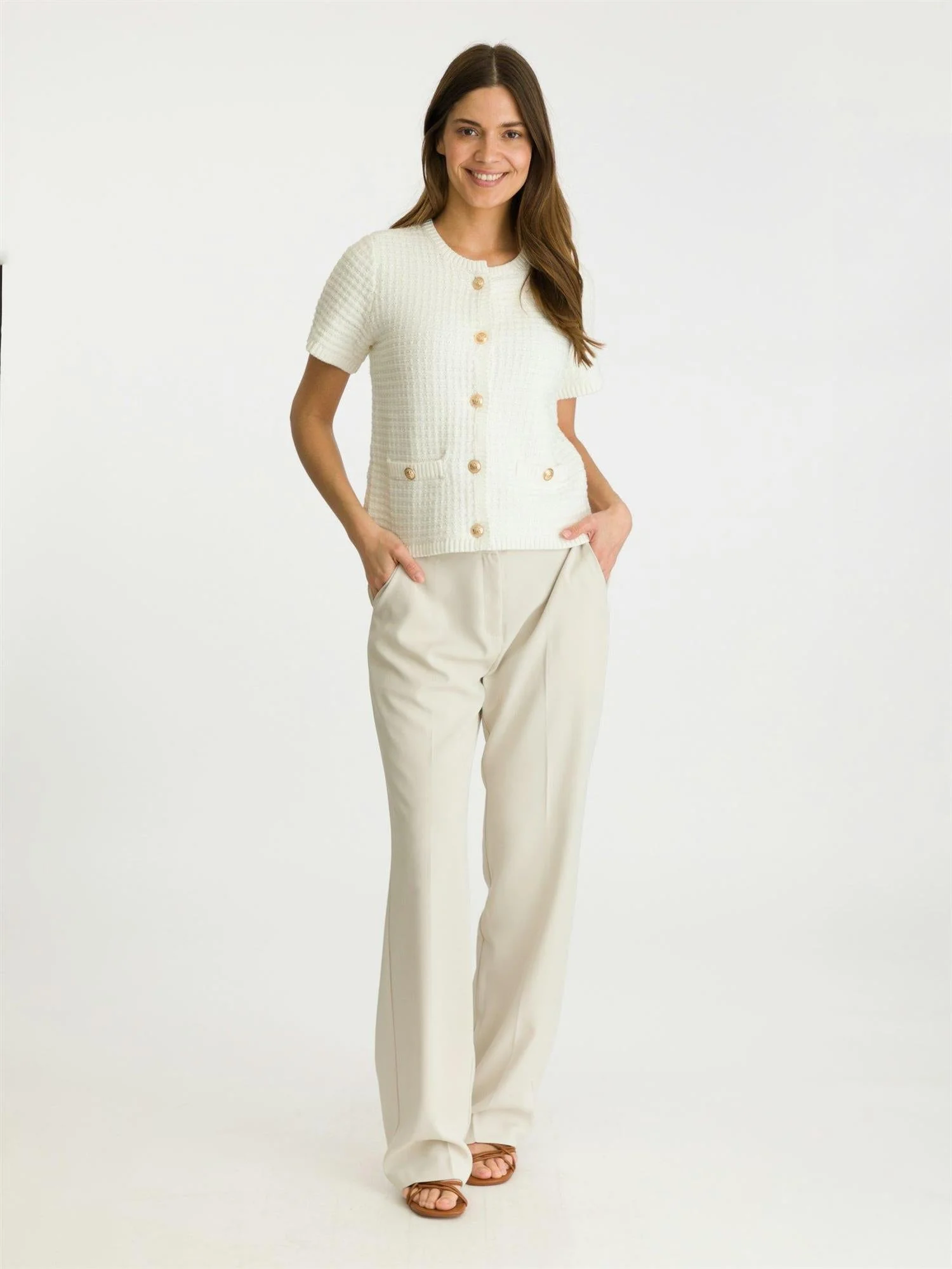Masha Knit Cardigan White - Image 4