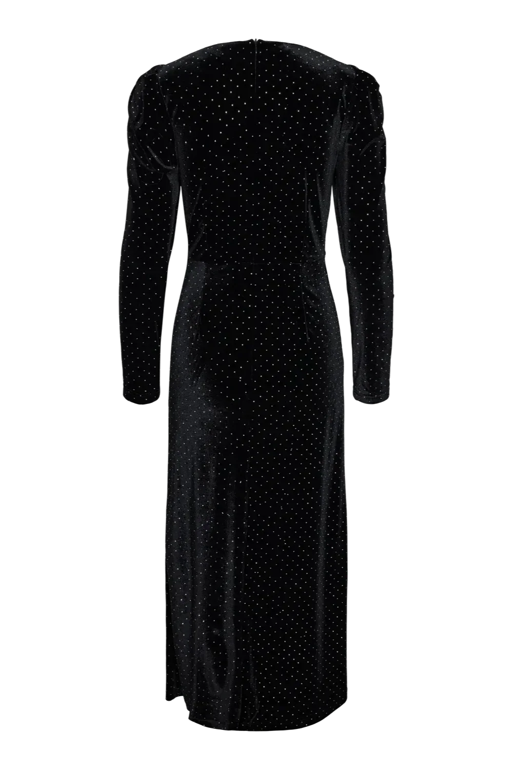 Yashella Ls Velour Midi Dress Black Rhinestones - Image 13