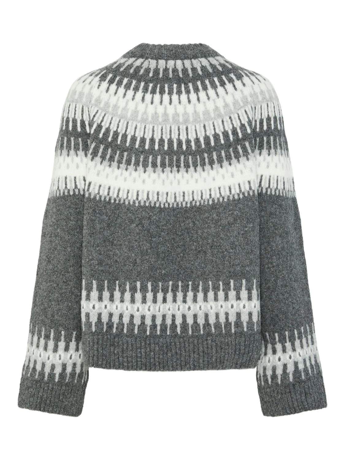 Yasfairy Ls Knit Pullover Medium Grey Melange - Image 6