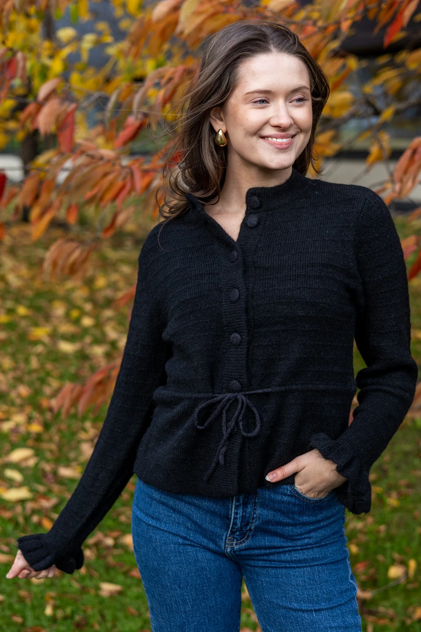 Thellis Ls Knit Cardigan Black - Image 4