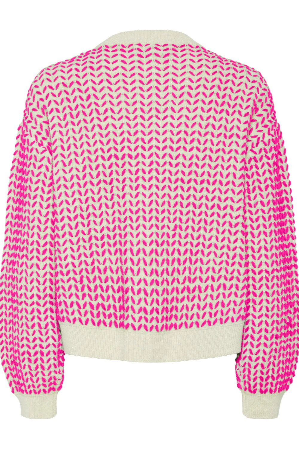 Yasgea Ls Knit Cardigan Birch Fuchsia Fedora - Image 8