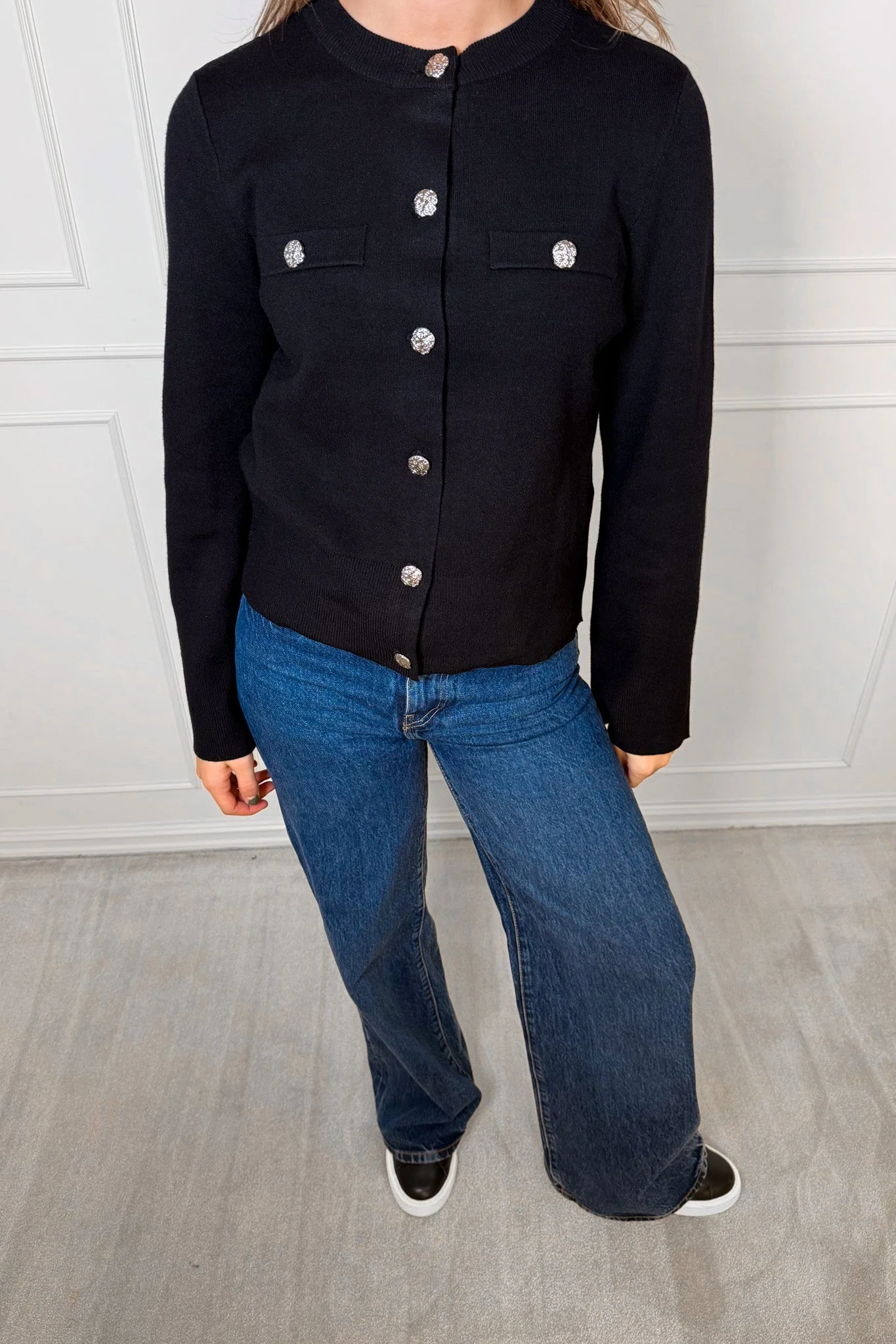 Pimi Ls Knit Cardigan Black - Image 2