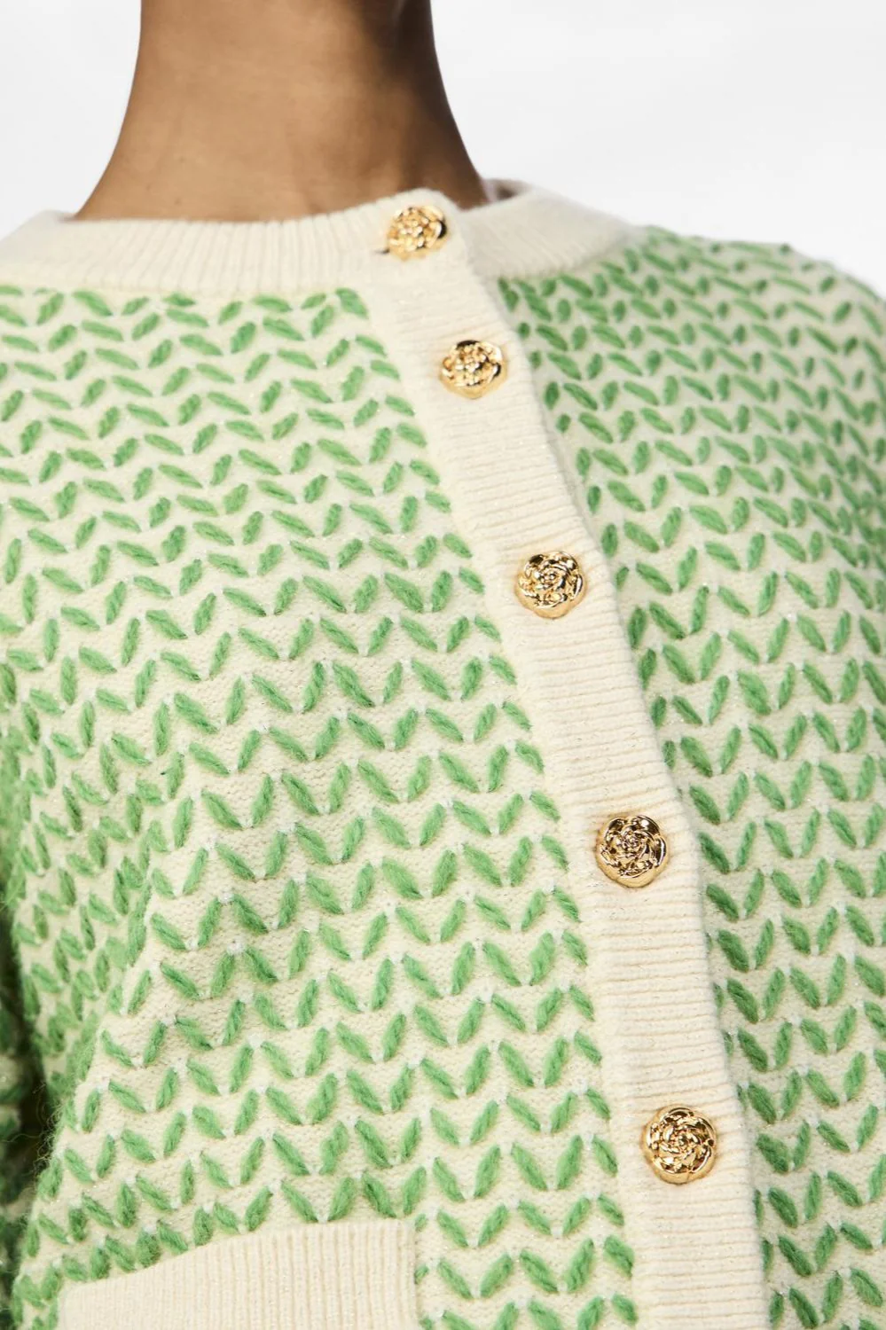 Yasgea Ls Knit Cardigan Birch Medium Green - Image 11