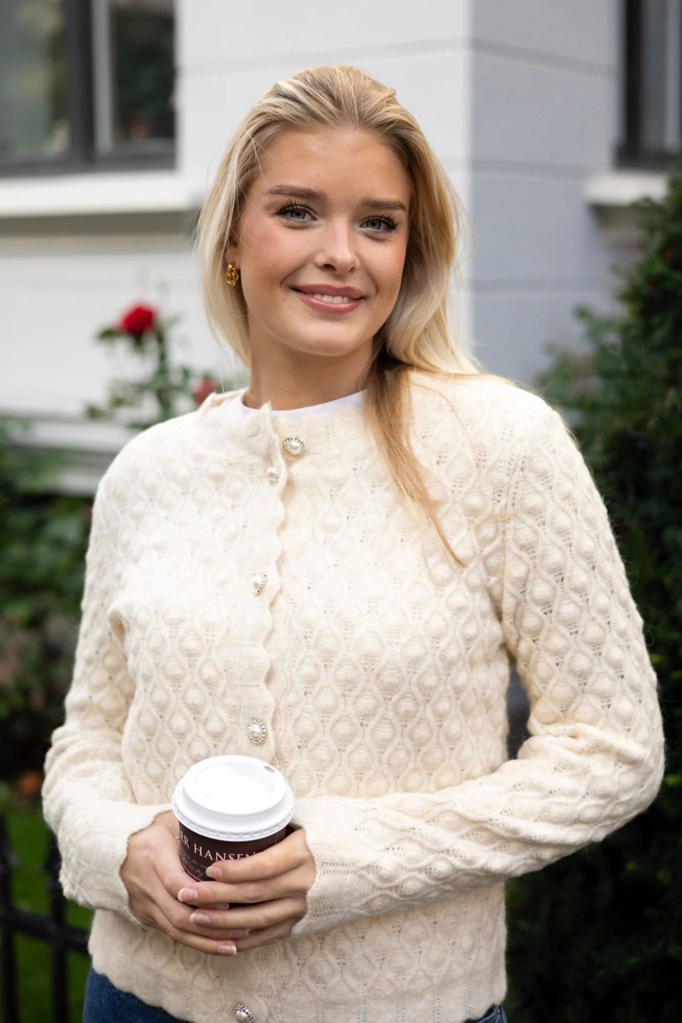 Bubble Ls Knit Cardigan Birch