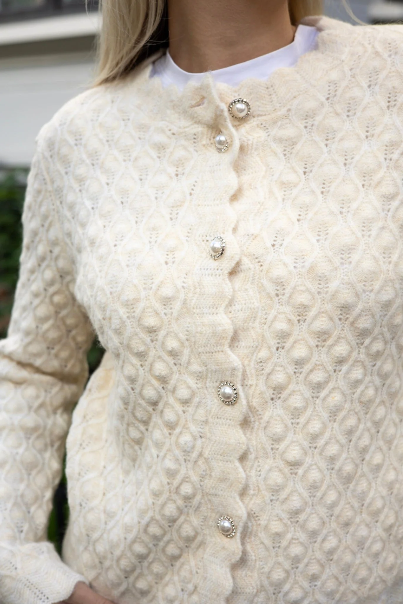Bubble Ls Knit Cardigan Birch - Image 5