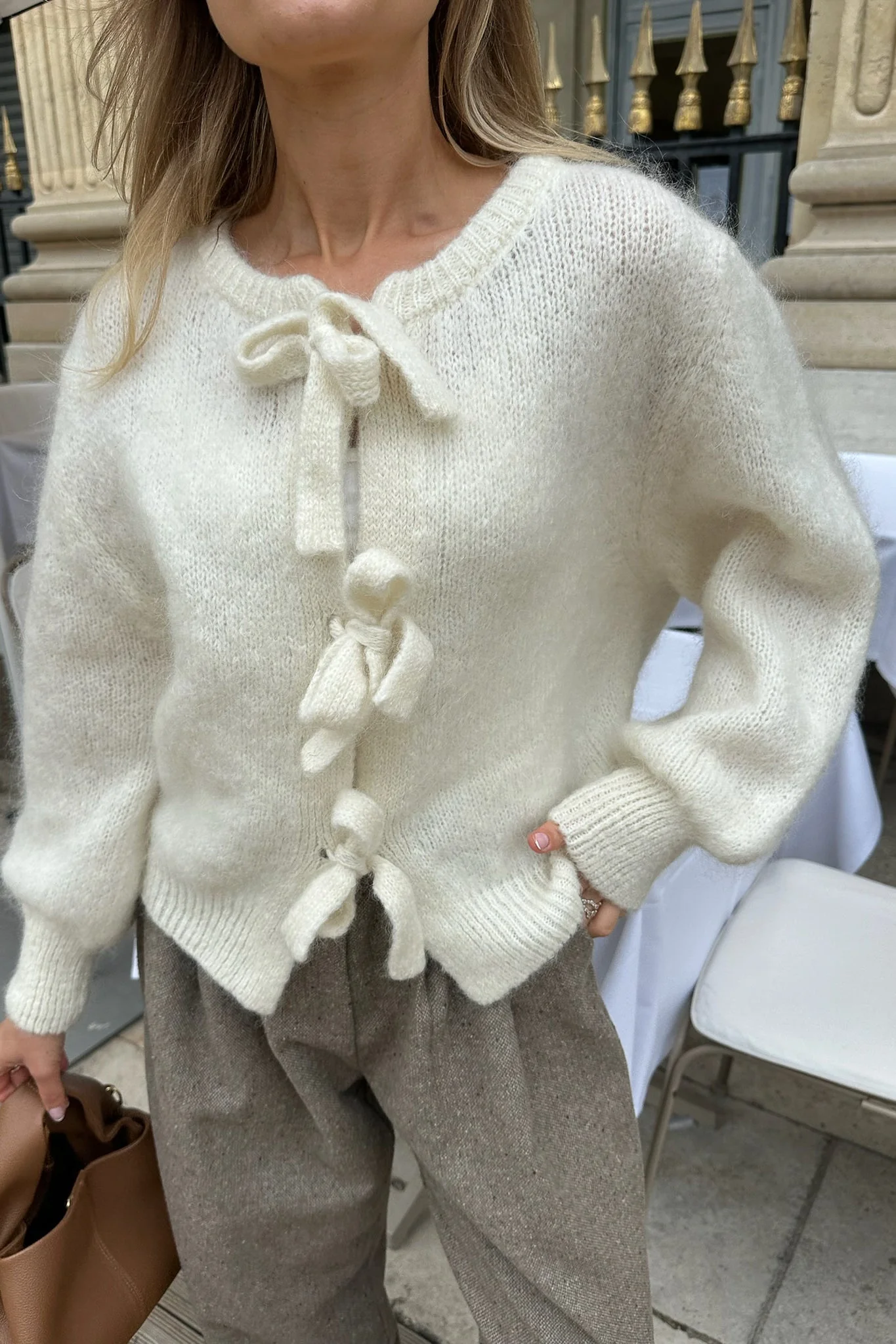 Bailey Bow Cardigan White - Image 8