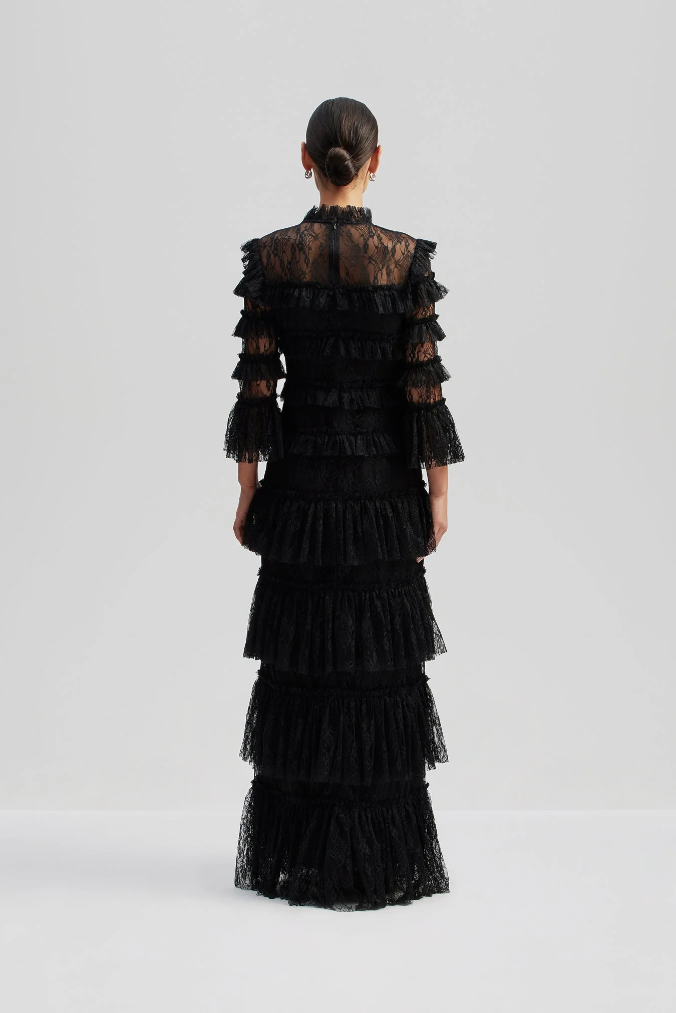 Carmine Long Sleeve Lace Maxi Dress Black - Image 11