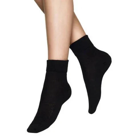 Vogue Wool Comfort Top Socks Black