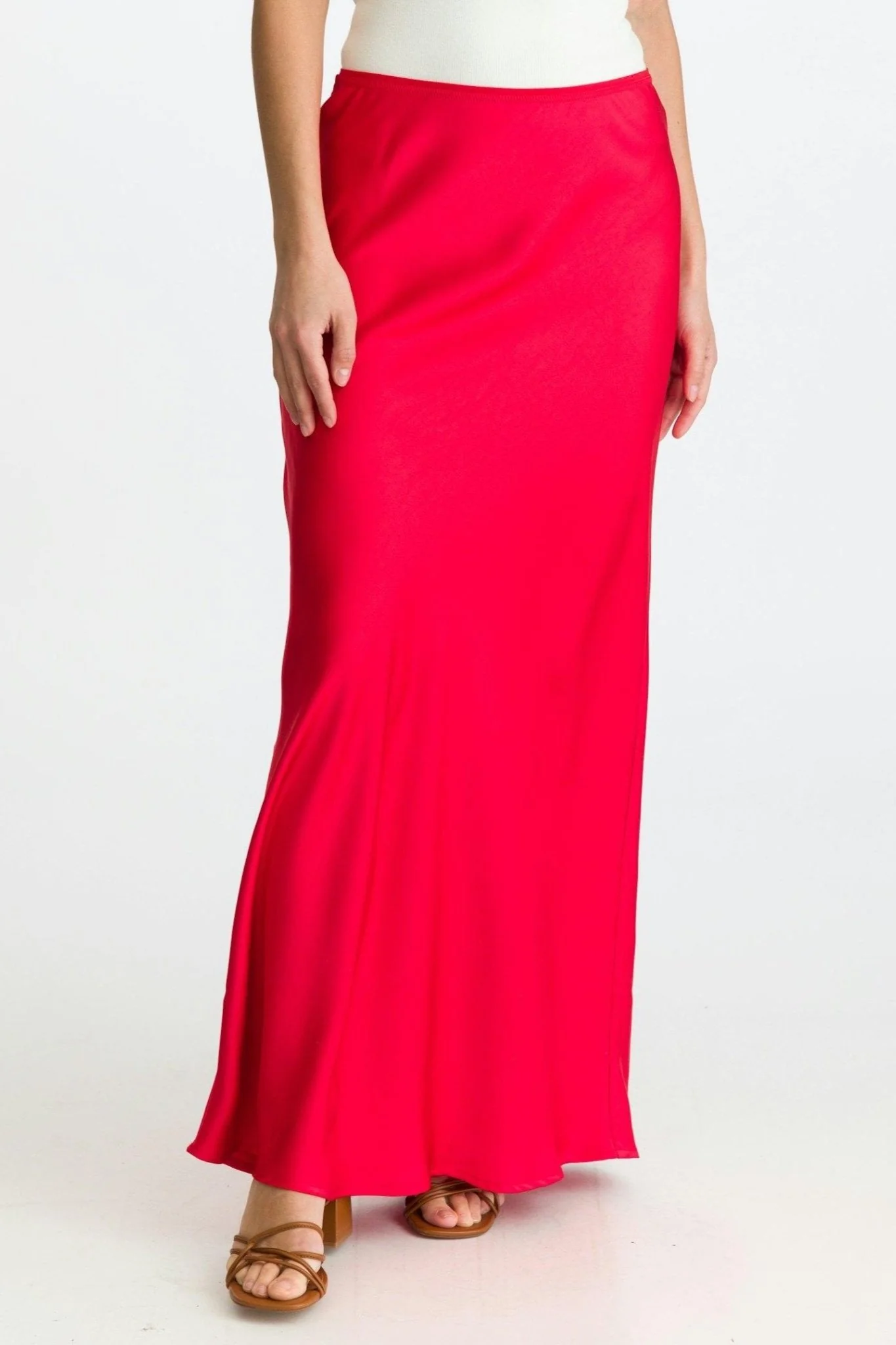 Vicky Heavy Sateen Skirt Red - Image 7