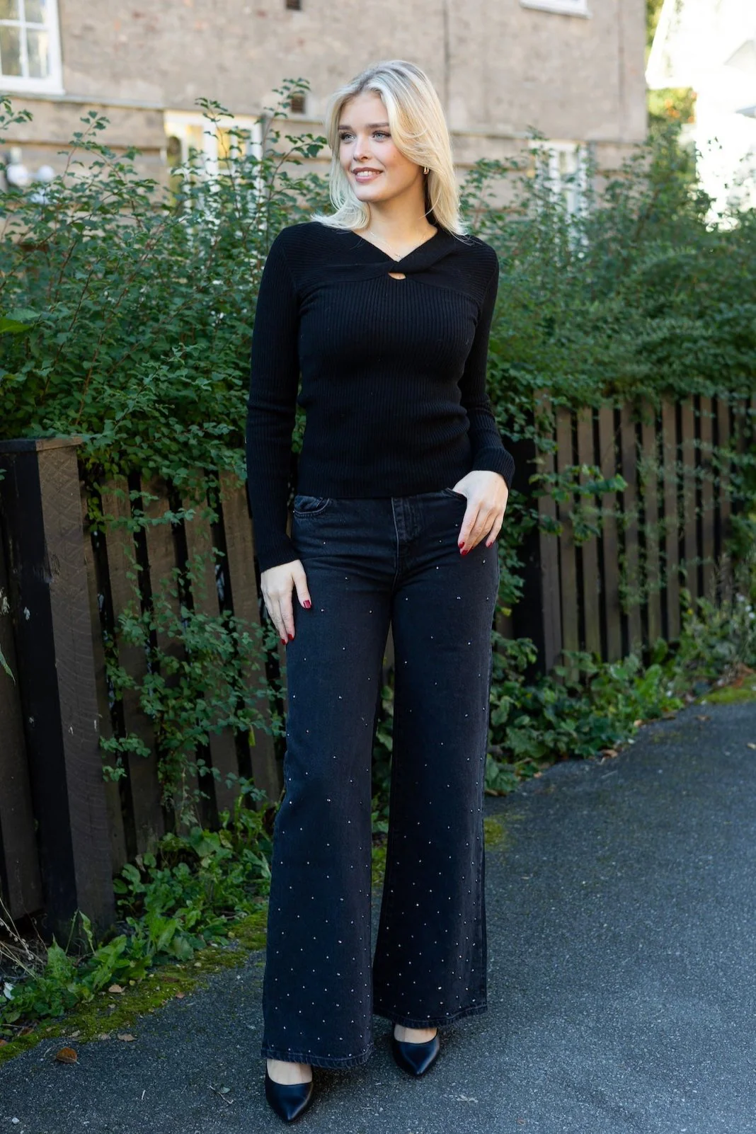 Taylor Embellished Jeans Washed Black - Image 6