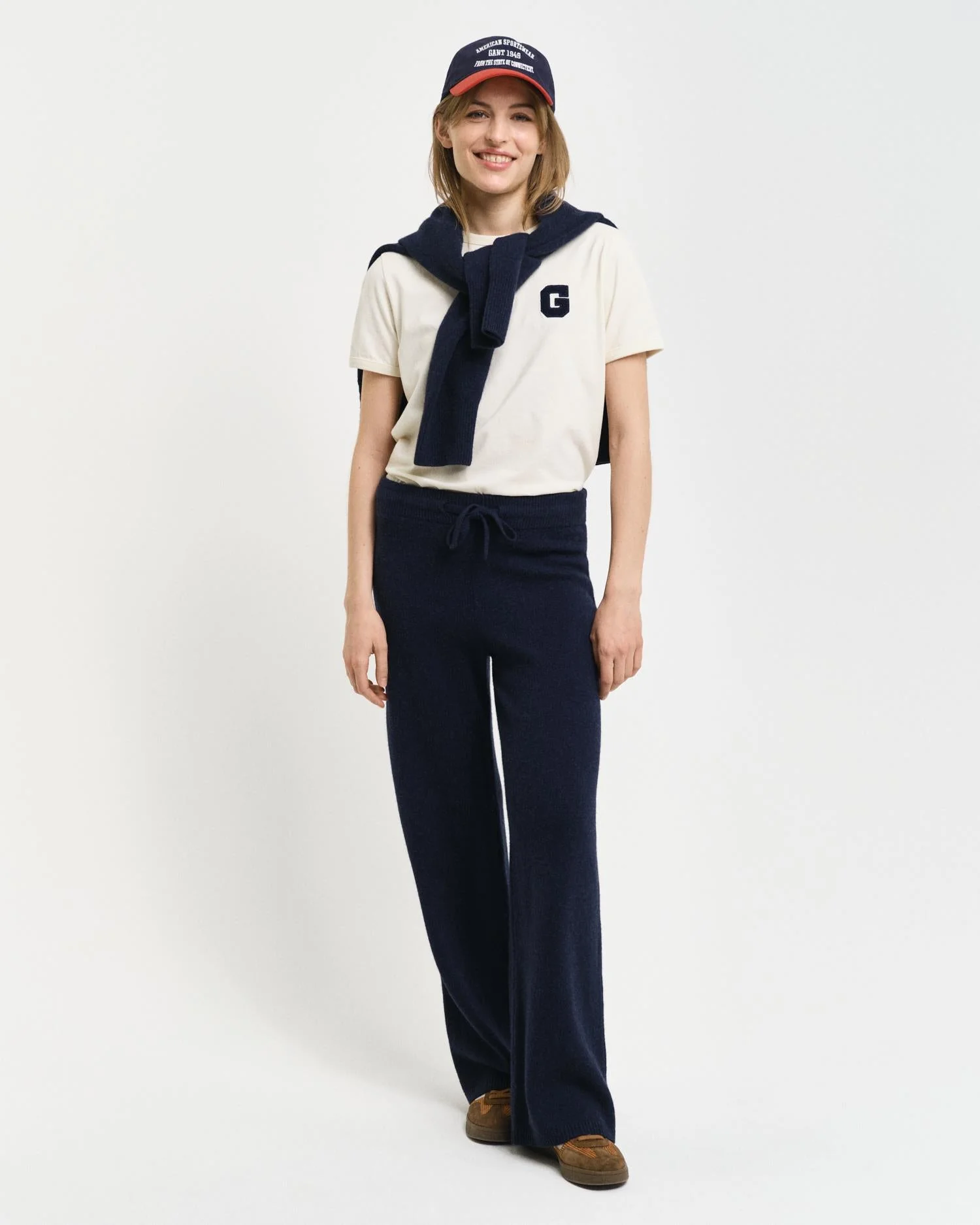 Knitted Wool Pants Evening Blue - Image 2