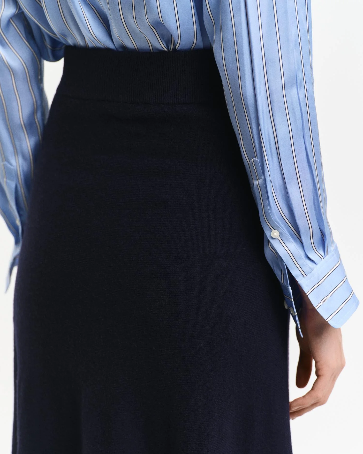 Superfine Lambswool Skirt Evening Blue - Image 3