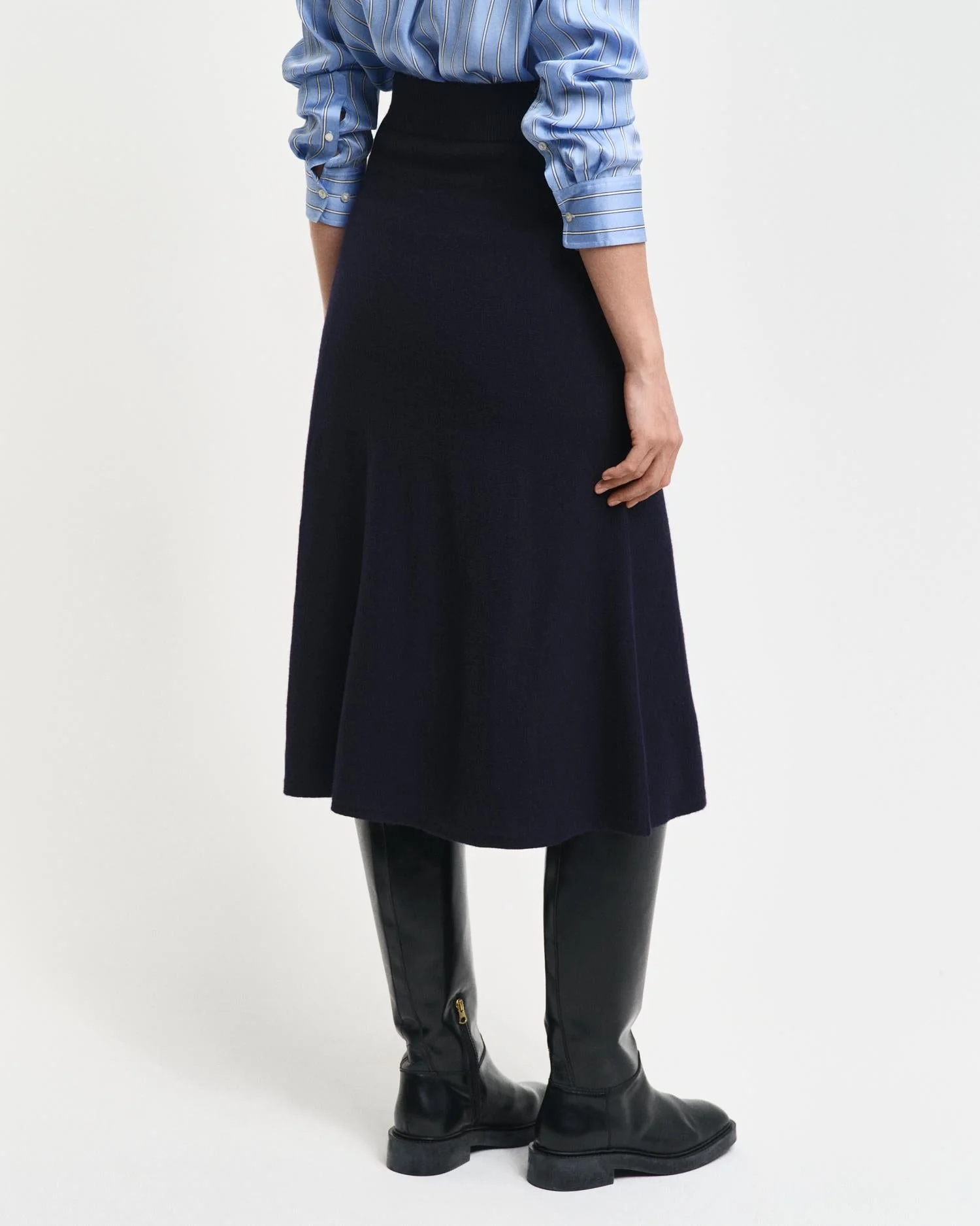 Superfine Lambswool Skirt Evening Blue - Image 4