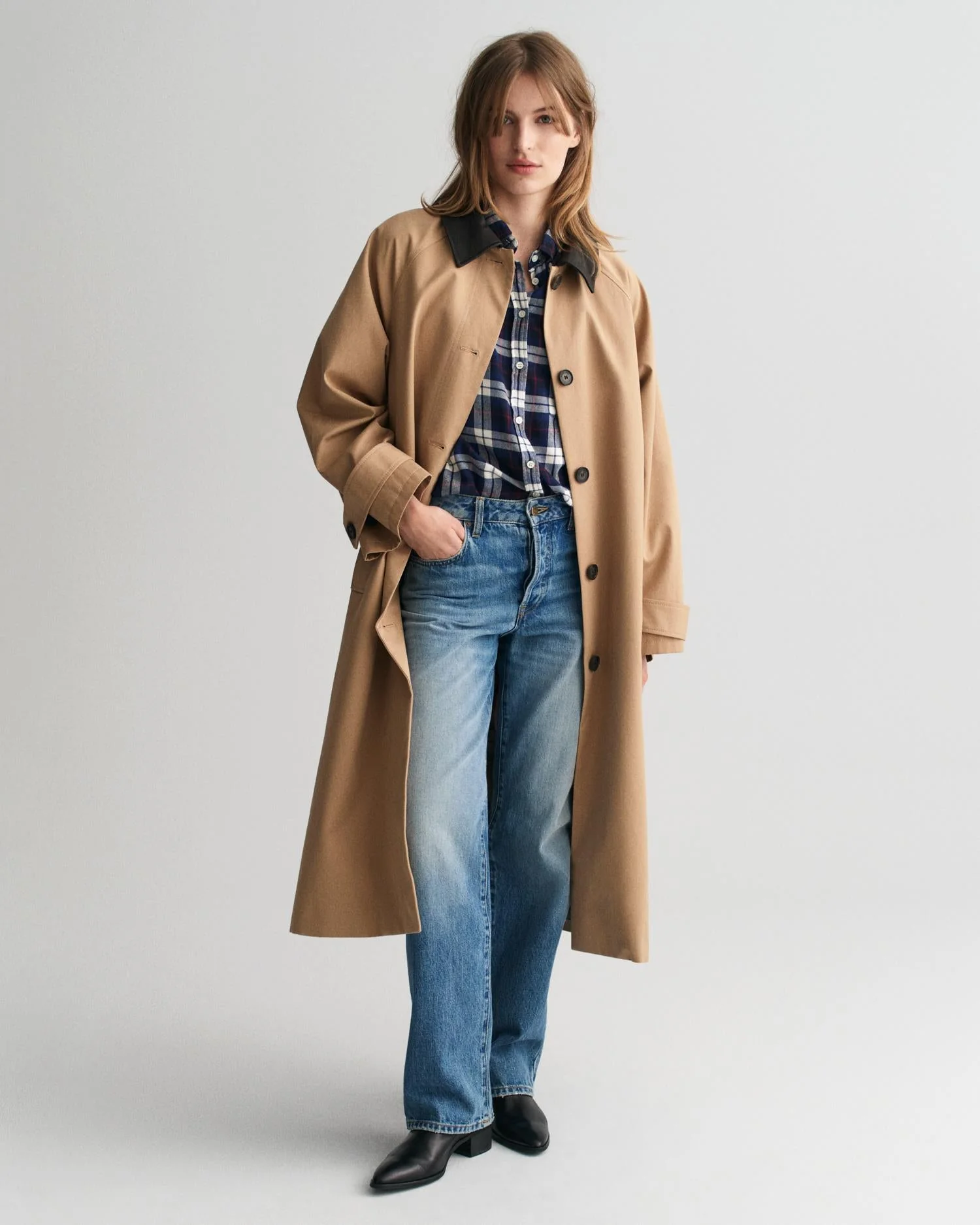 Relaxed Fit Checked Flannel Shirt Classic Blue - Image 4