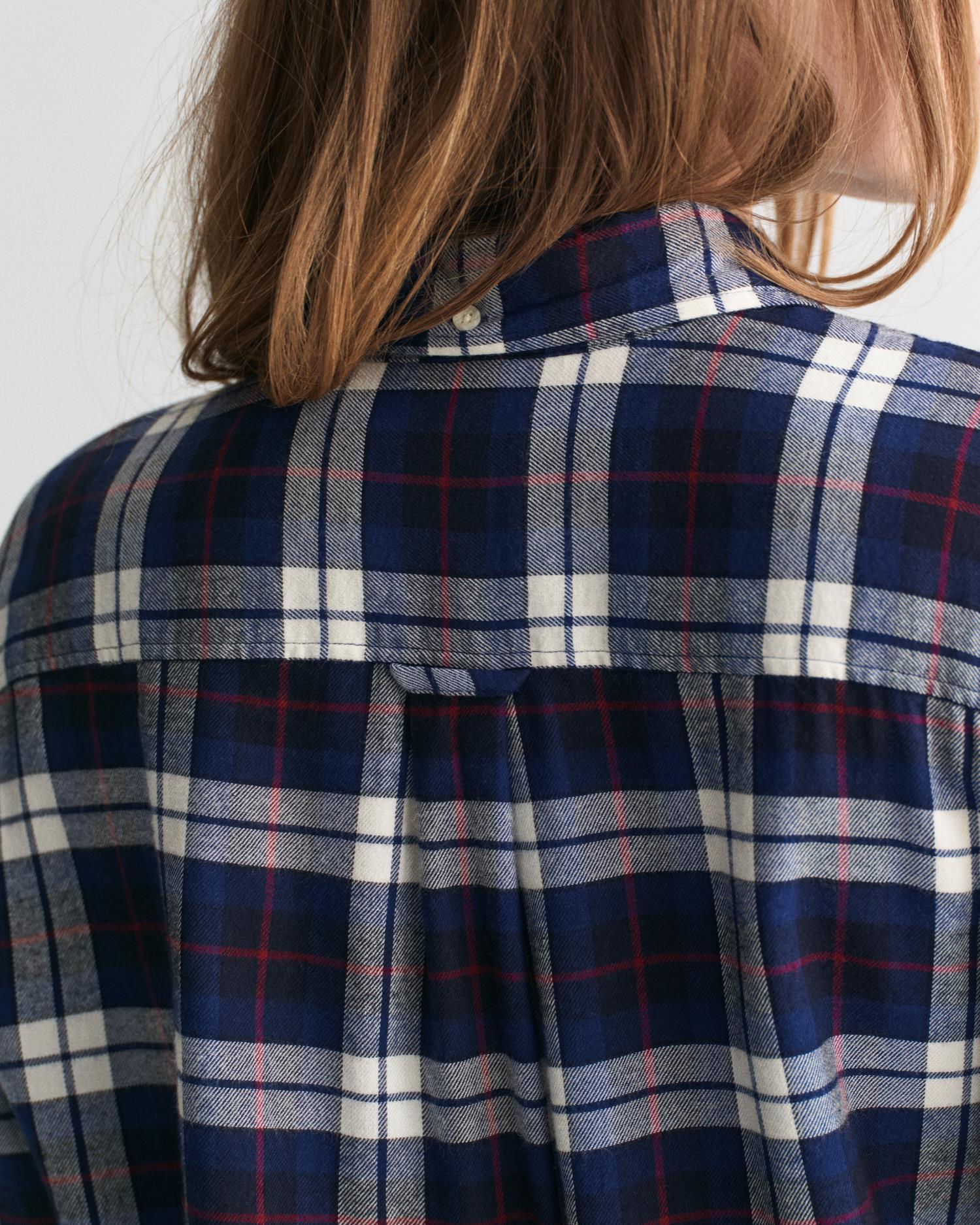 Relaxed Fit Checked Flannel Shirt Classic Blue - Image 5