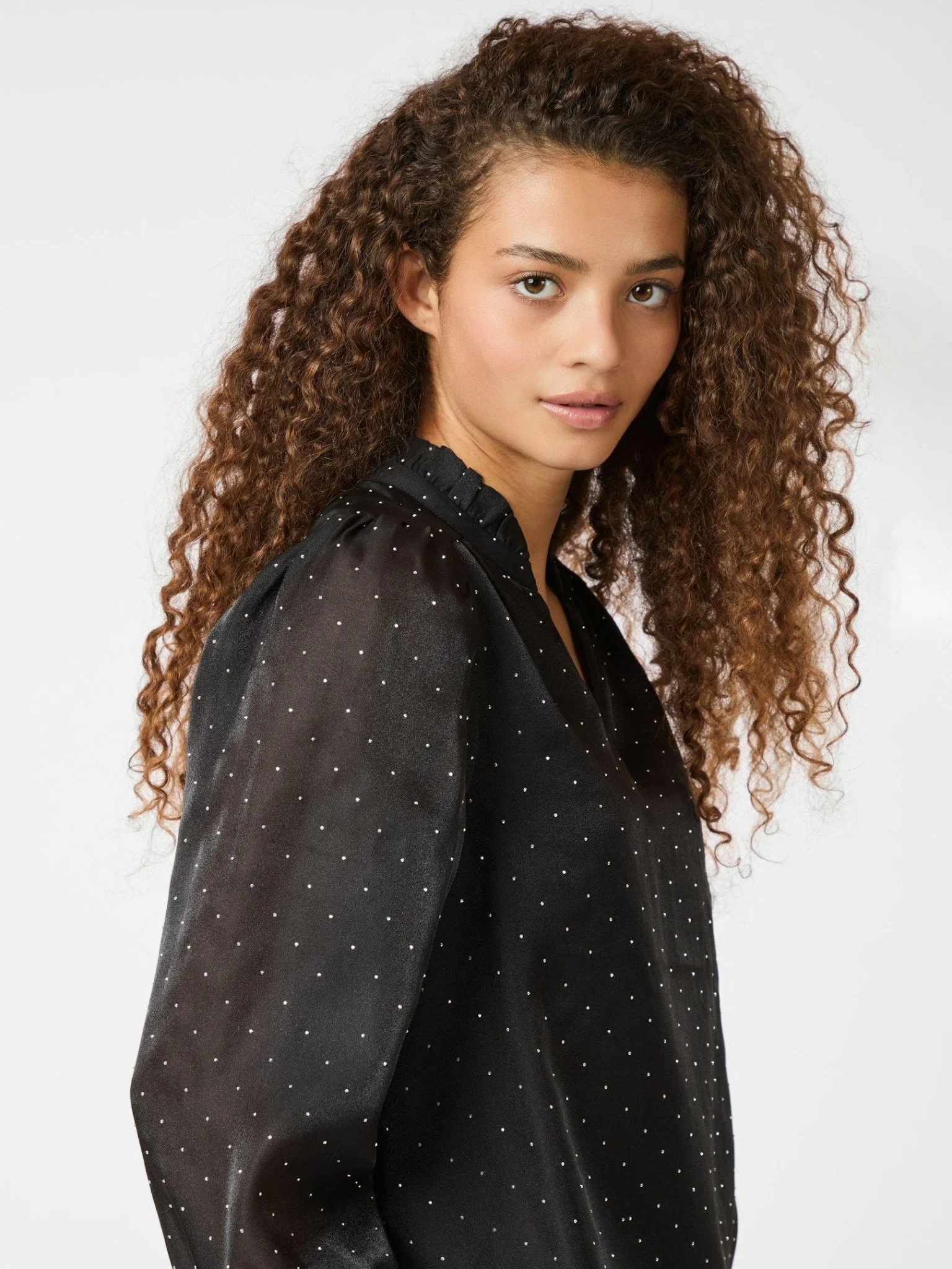 Amara Bedazzled Blouse Black - Image 4