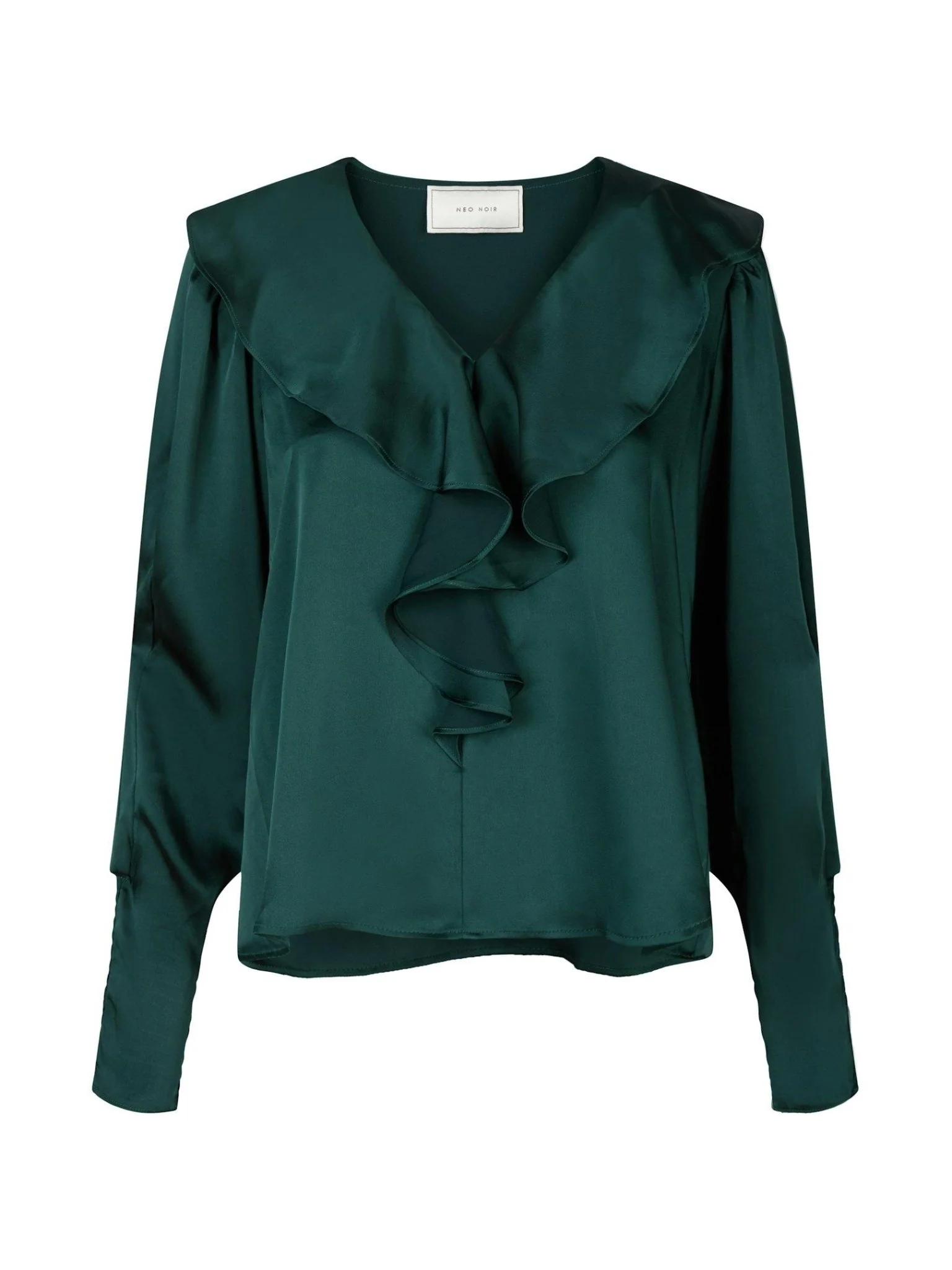 Sandie Sateen Blouse Dark Green - Image 2