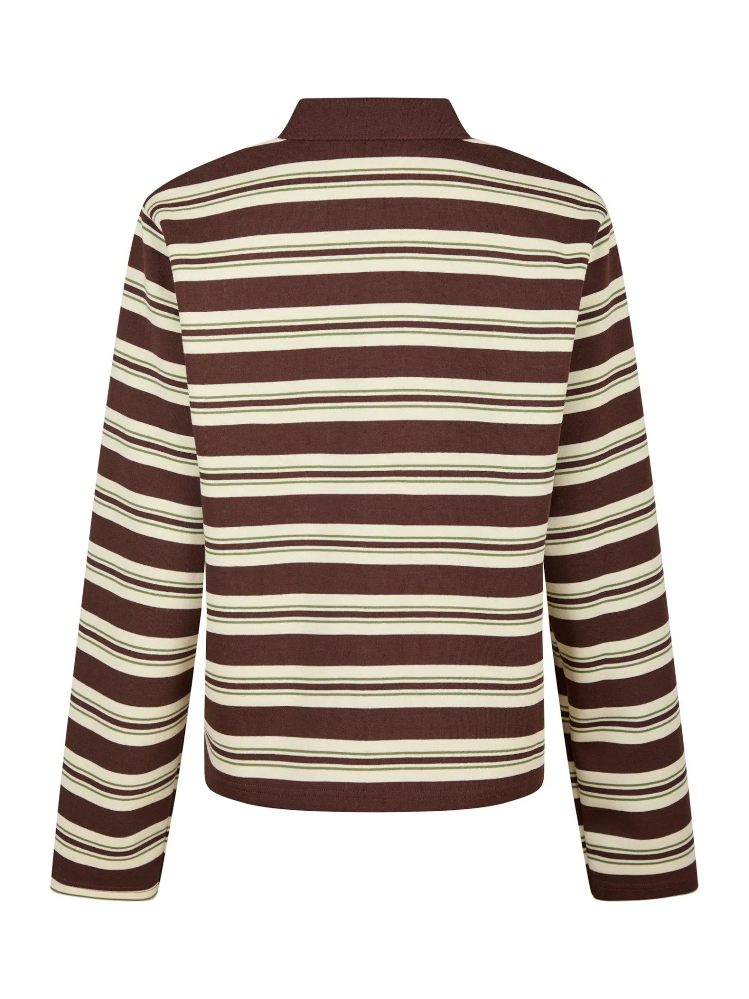 Mala Stripe Polo Blouse Brown - Image 7