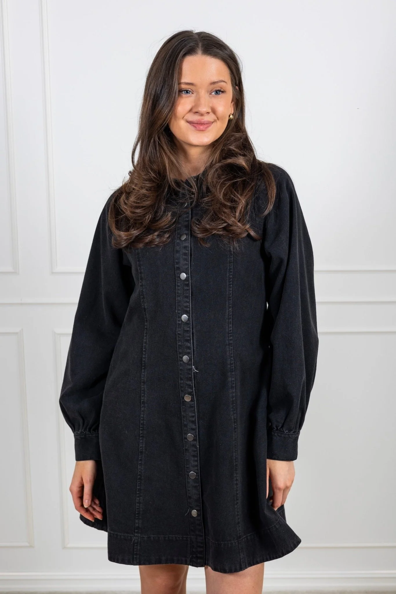 Hanne Denim Dress Black - Image 5