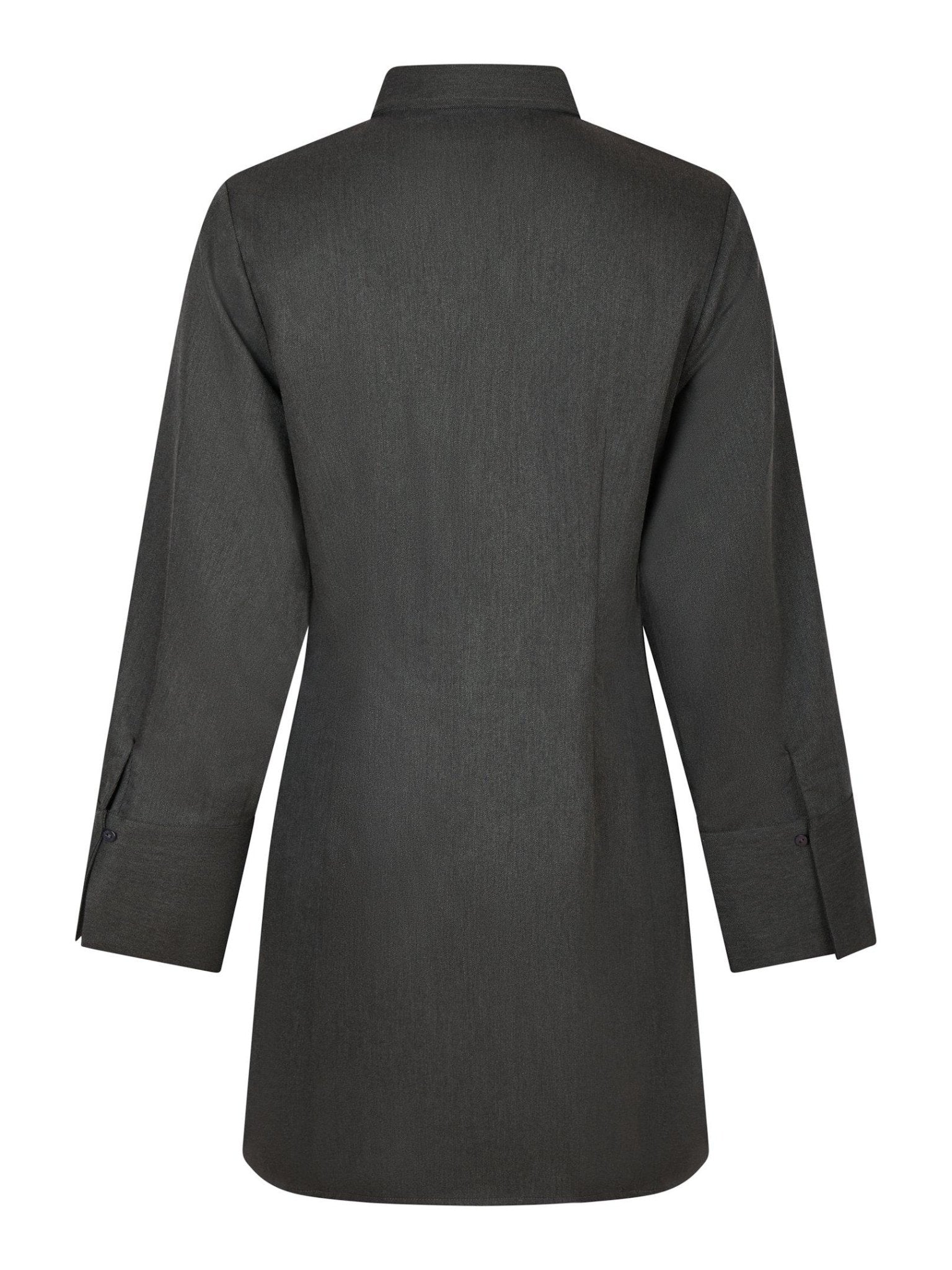Cajsa Solid Shirt Dress Dark Grey - Image 7