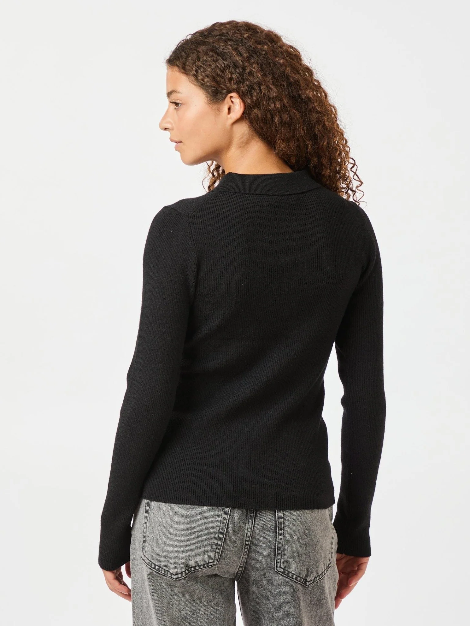 Panama Knit Blouse Black - Image 7